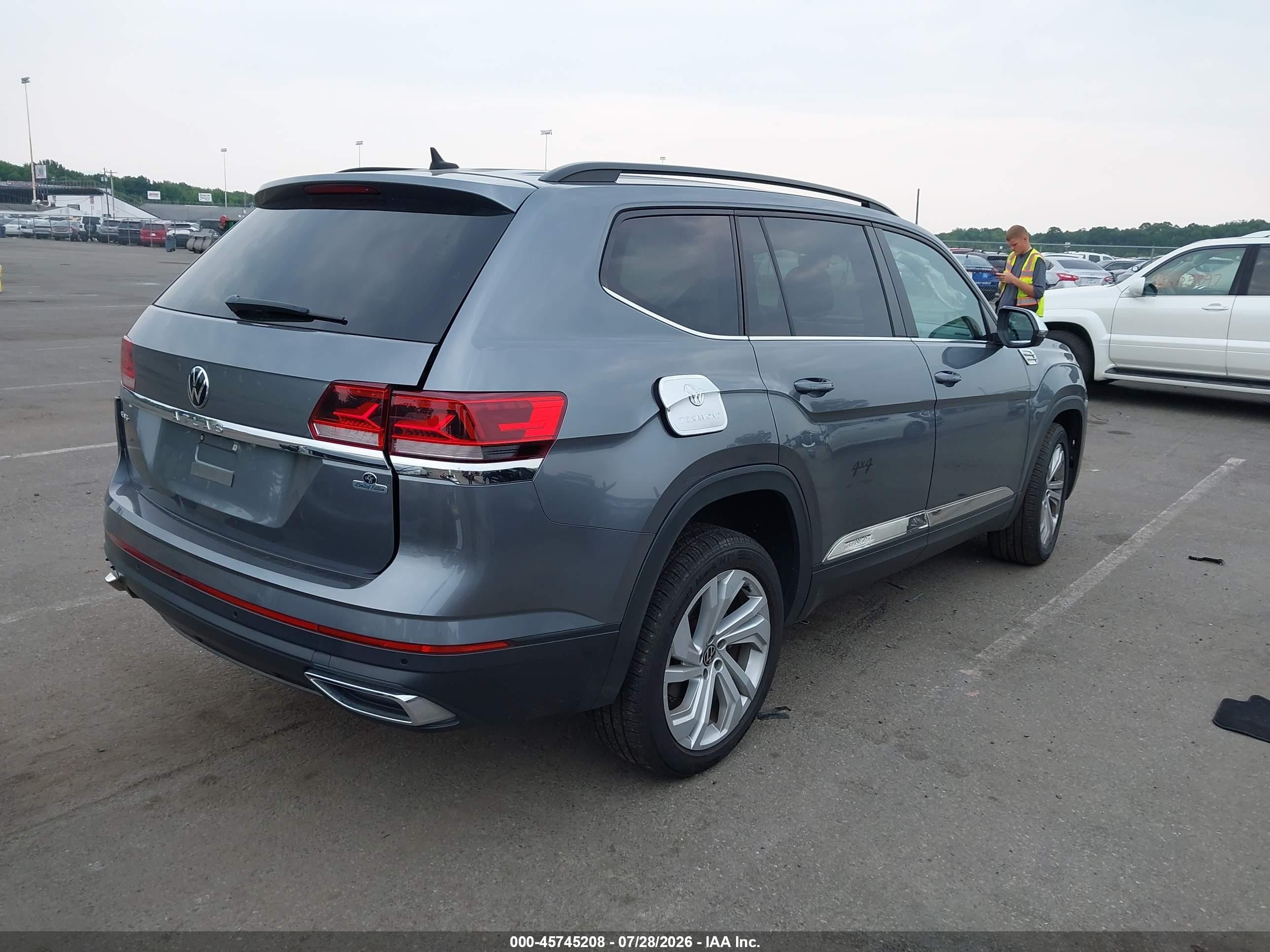2021 Volkswagen Atlas 3.6l V6 Se W/technology Серый vin: 1V2WR2CA0MC584029