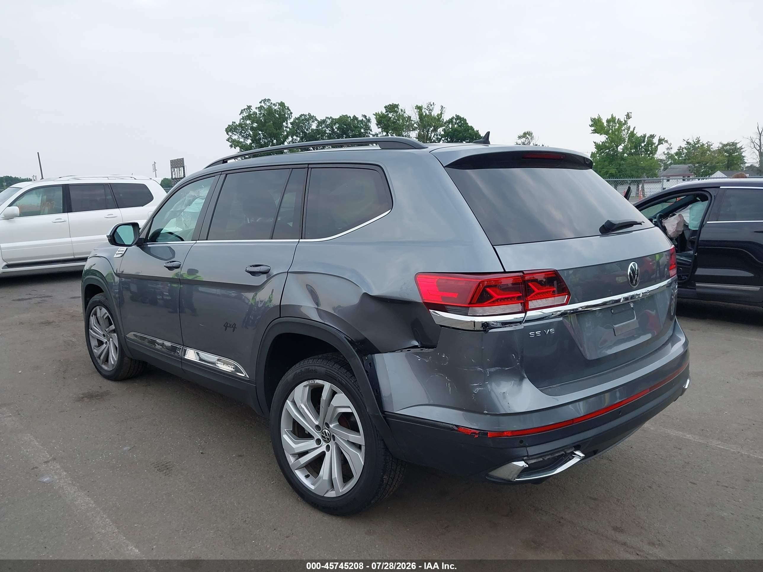 2021 Volkswagen Atlas 3.6l V6 Se W/technology Серый vin: 1V2WR2CA0MC584029