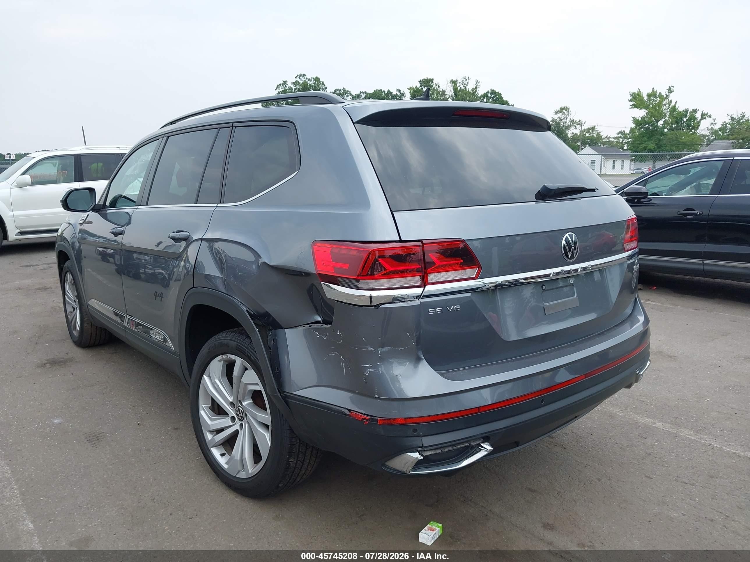 2021 Volkswagen Atlas 3.6l V6 Se W/technology Серый vin: 1V2WR2CA0MC584029