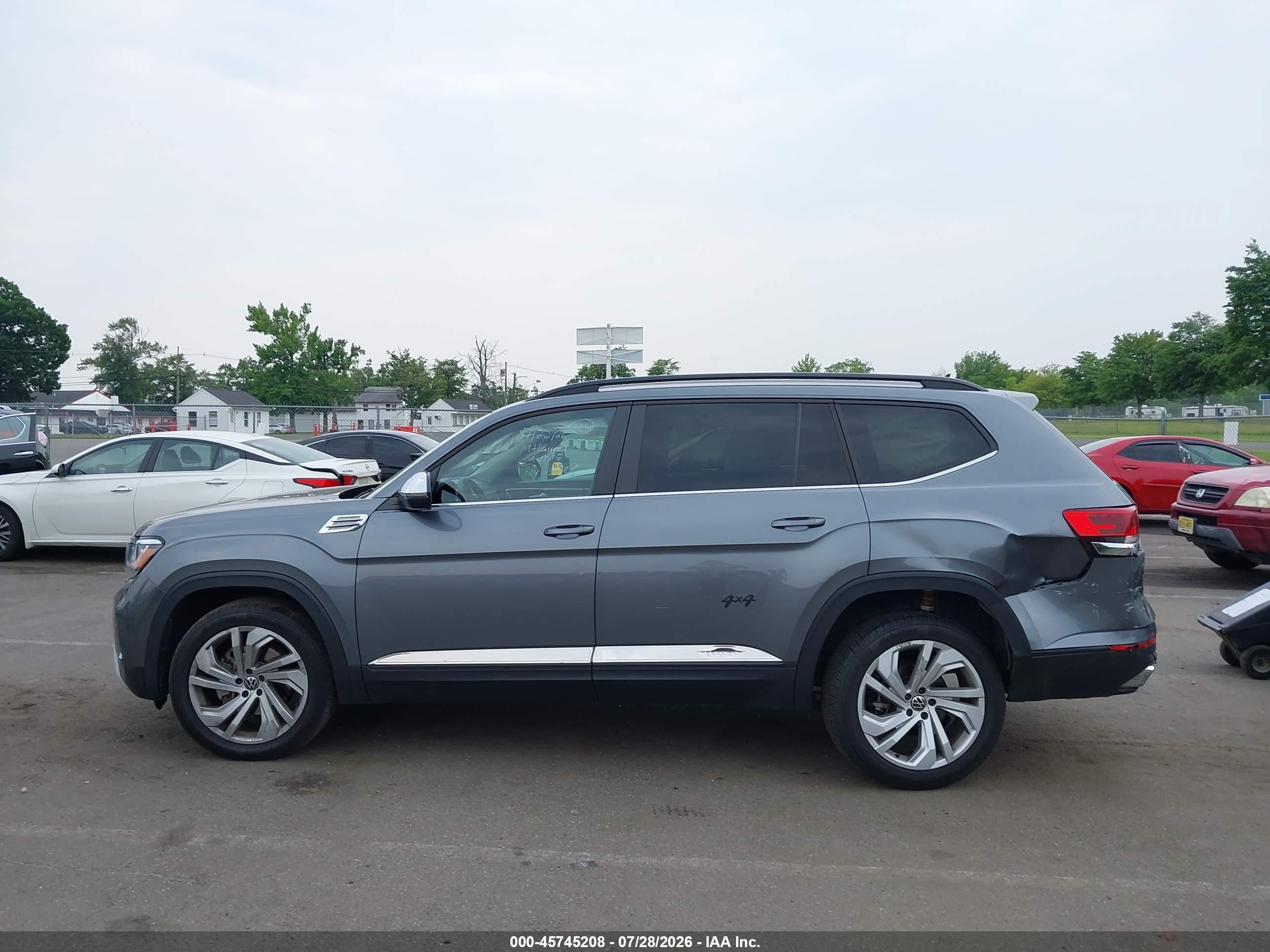 2021 Volkswagen Atlas 3.6l V6 Se W/technology Серый vin: 1V2WR2CA0MC584029