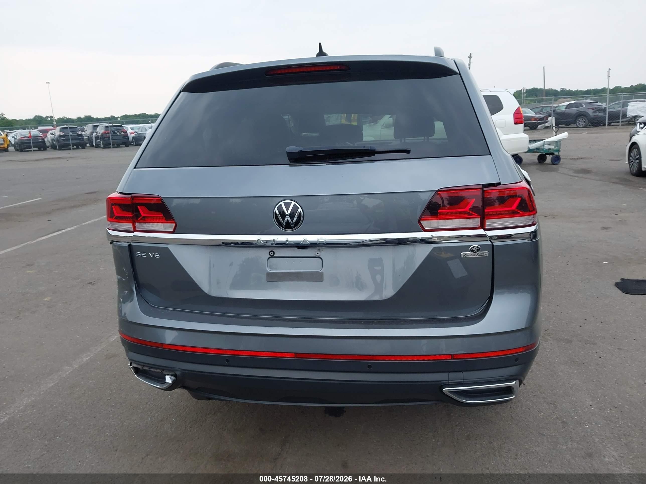 2021 Volkswagen Atlas 3.6l V6 Se W/technology Серый vin: 1V2WR2CA0MC584029