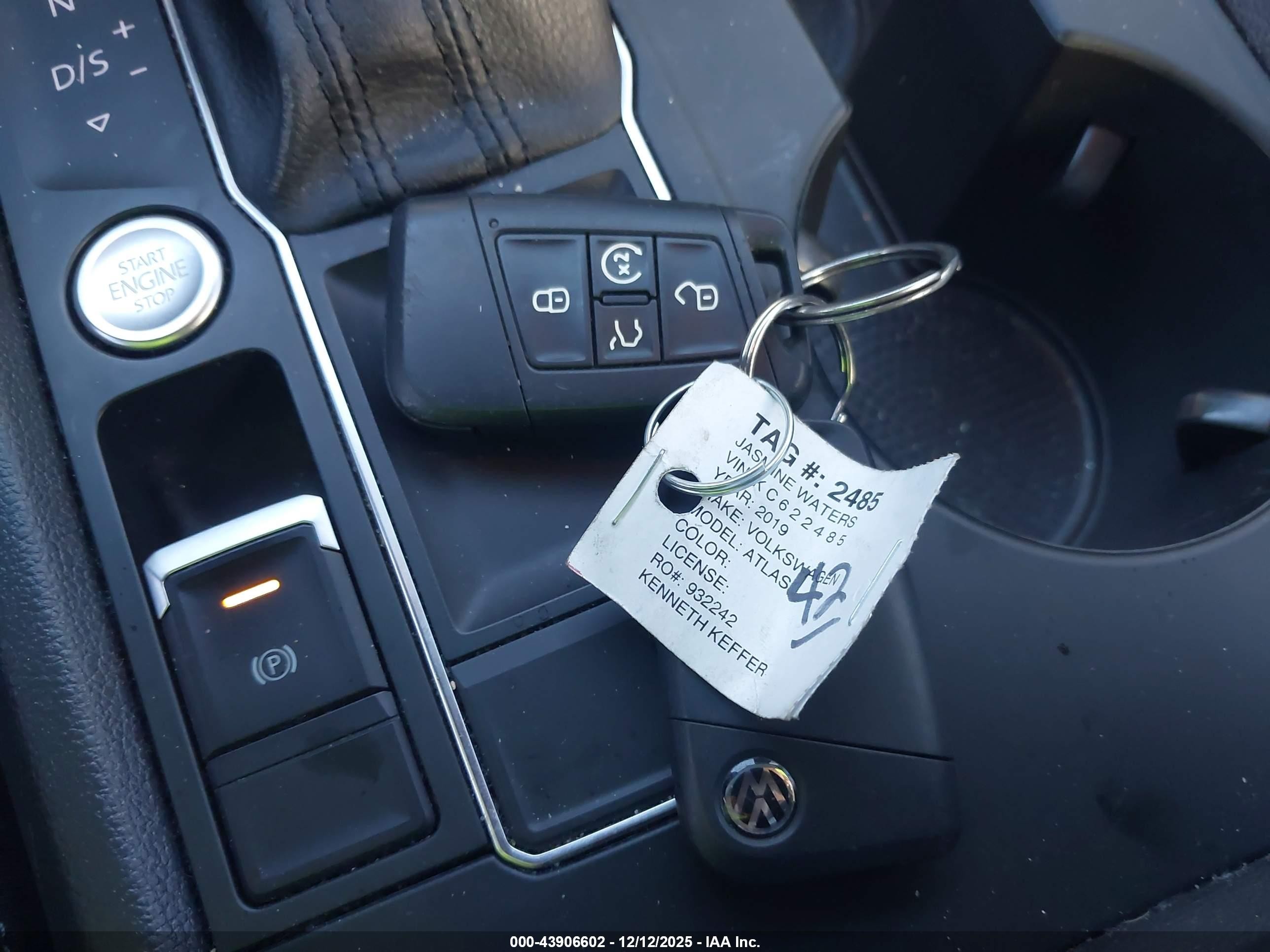 2019 Volkswagen Atlas 3.6l V6 Se W/technology Серый vin: 1V2WR2CA2KC622485