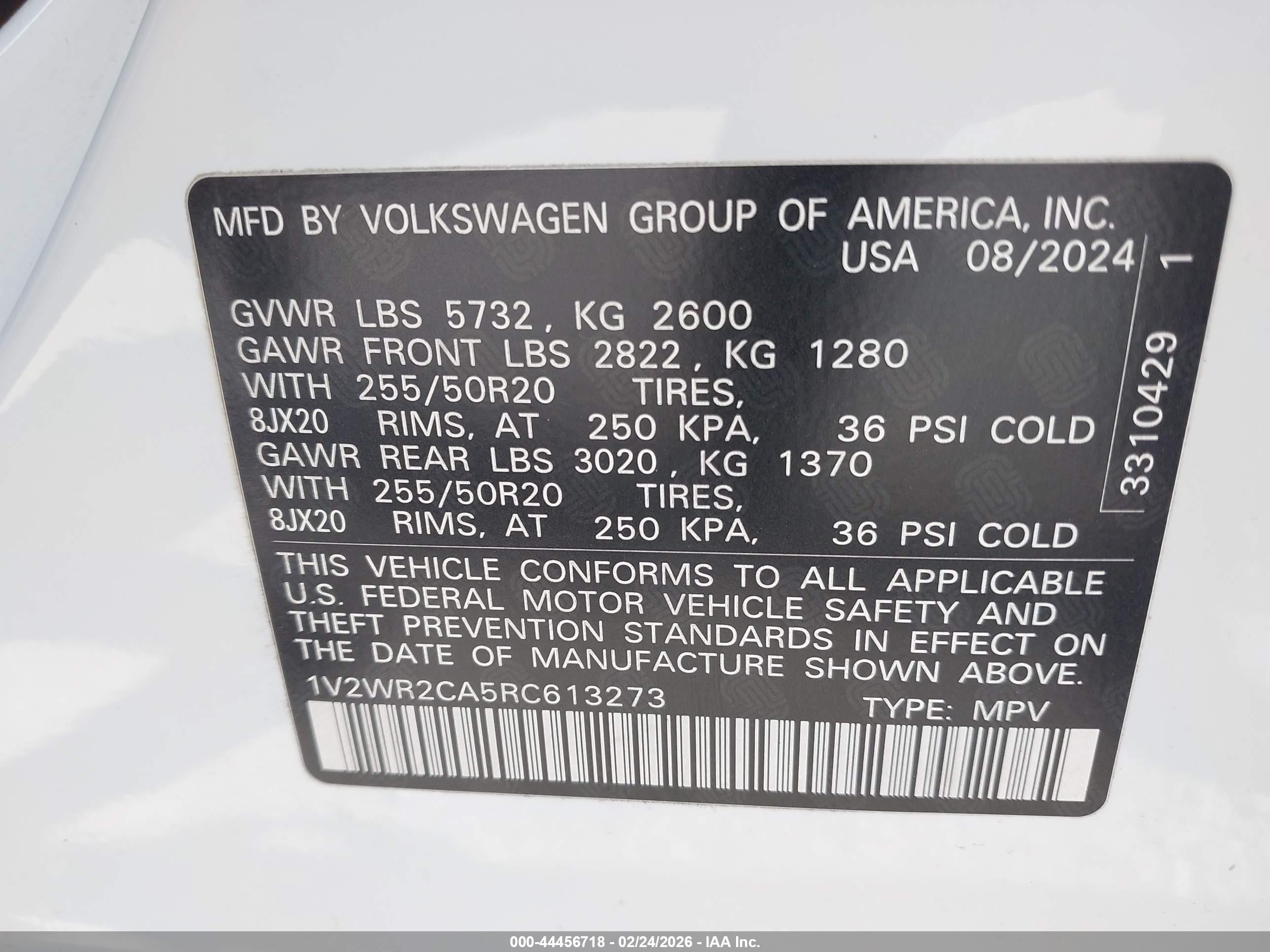 2024 Volkswagen Atlas 2.0t Se W/technology Белый vin: 1V2WR2CA5RC613273