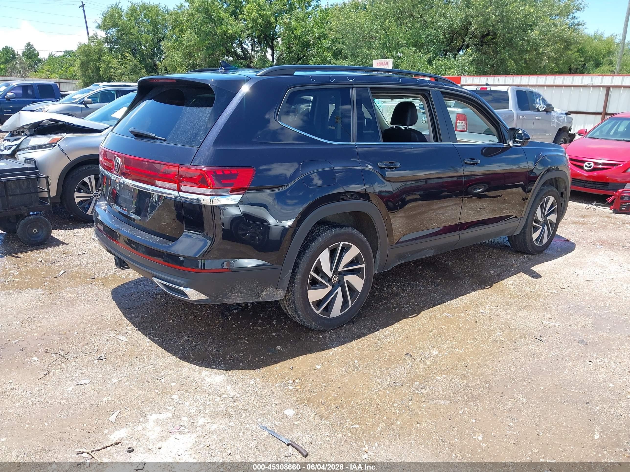 2025 Volkswagen Atlas 2.0t Se W/technology Черный vin: 1V2WR2CA9SC505793