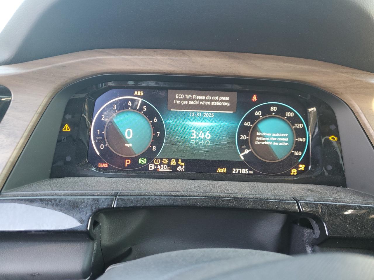 2025 Volkswagen Atlas Se Gray vin: 1V2WR2CA9SC506796 Damage: Warning Light - Engine, On, Unacceptable