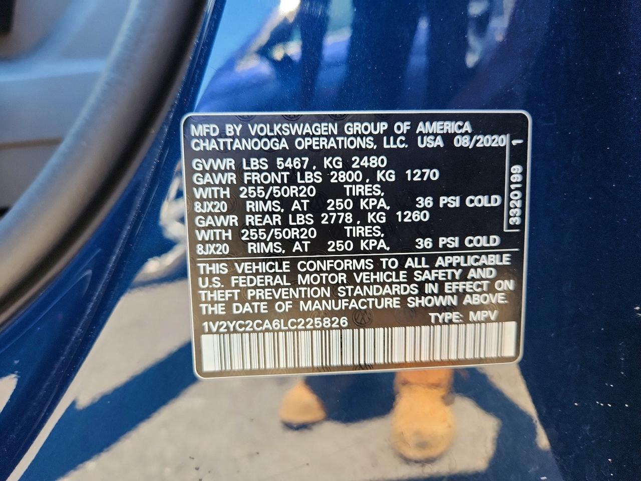 2020 Volkswagen Atlas Cross Sport Se Синий vin: 1V2YC2CA6LC225826