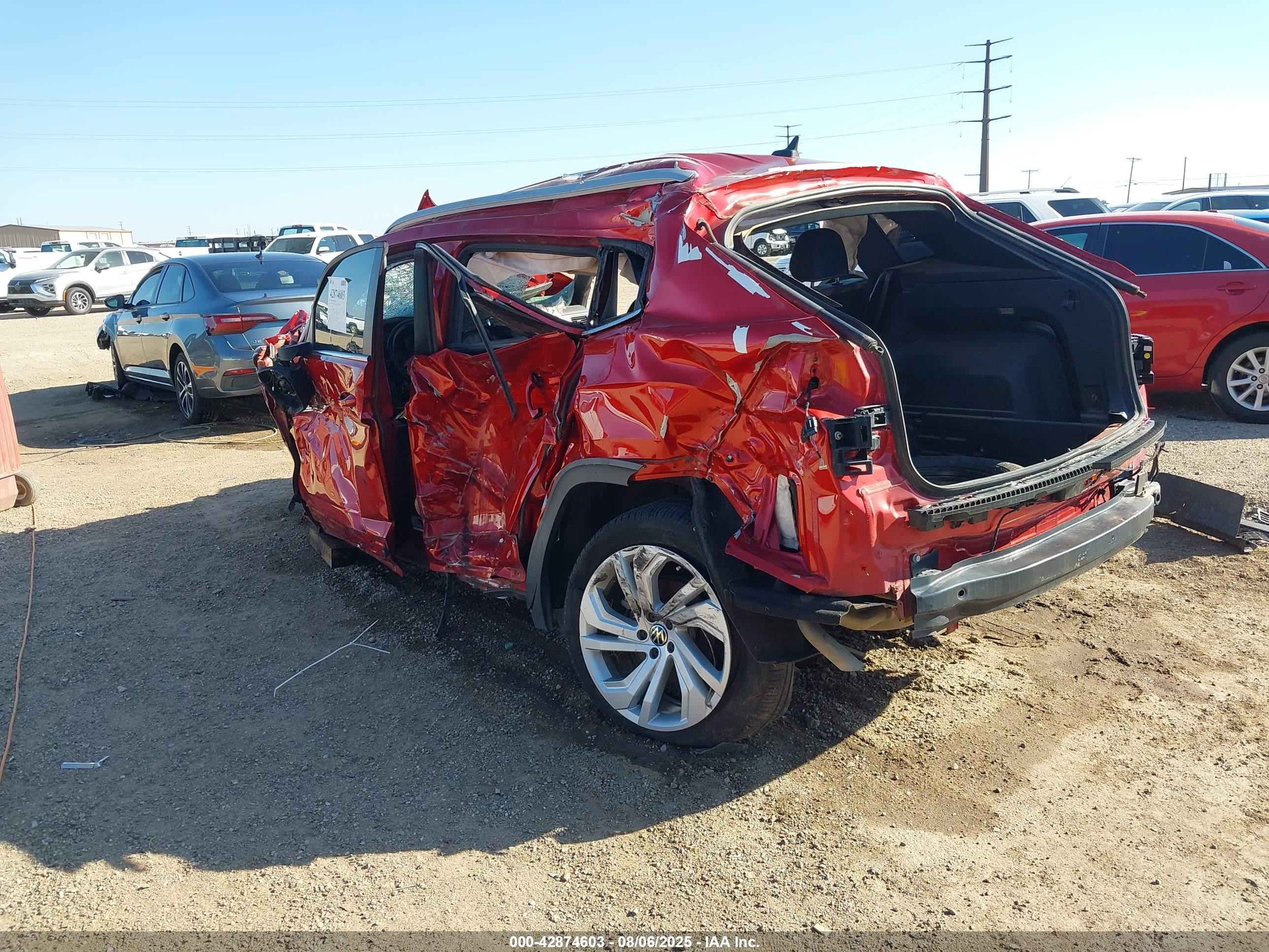 2020 Volkswagen Atlas Cross Sport 2.0t Se W/technology/2.0t Se W/technology R-line Red vin: 1V2YC2CAXLC204798