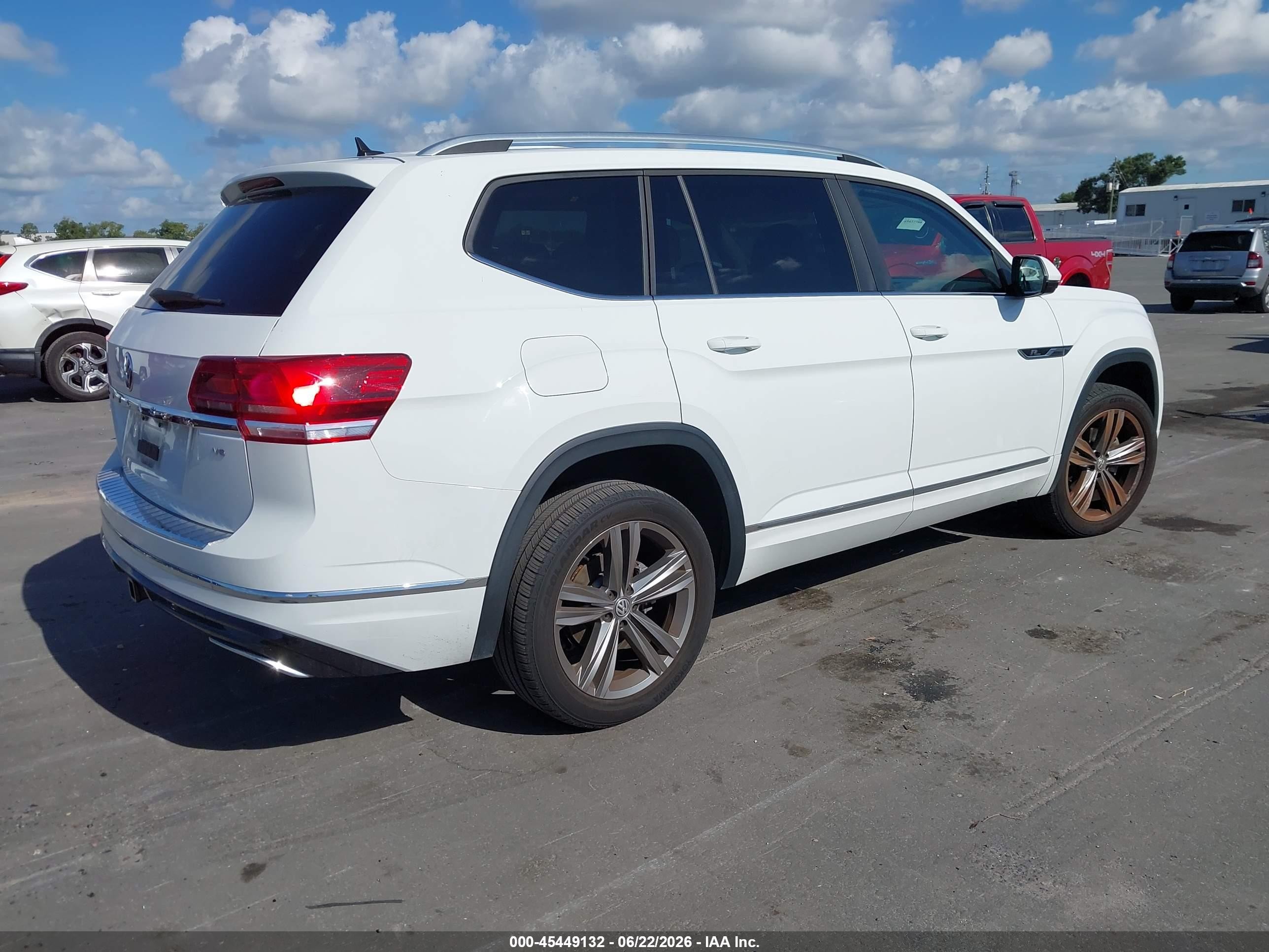 2019 Volkswagen Atlas 3.6l V6 Se W/technology R-line White vin: 1V2YR2CA0KC608366