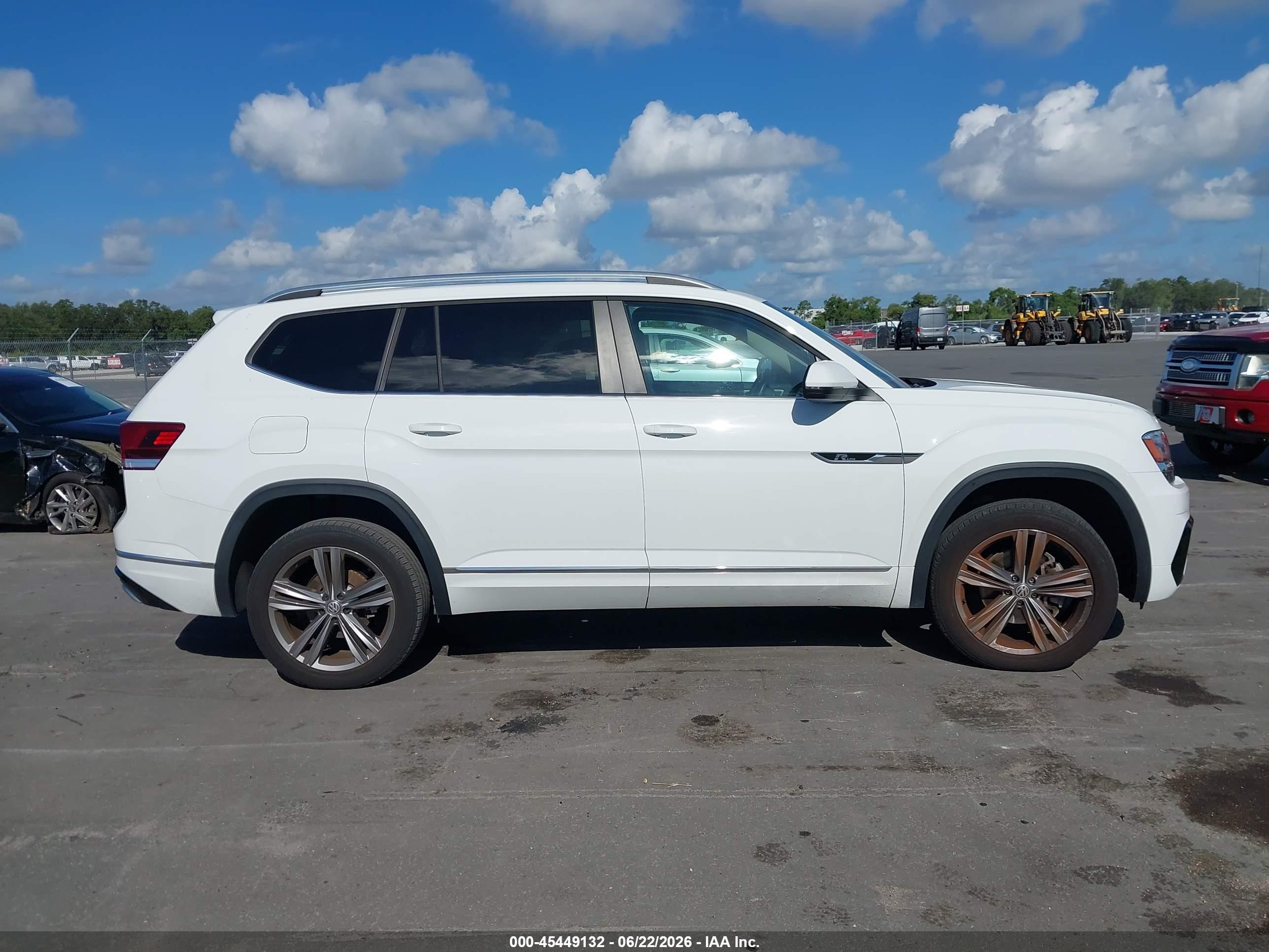 2019 Volkswagen Atlas 3.6l V6 Se W/technology R-line White vin: 1V2YR2CA0KC608366