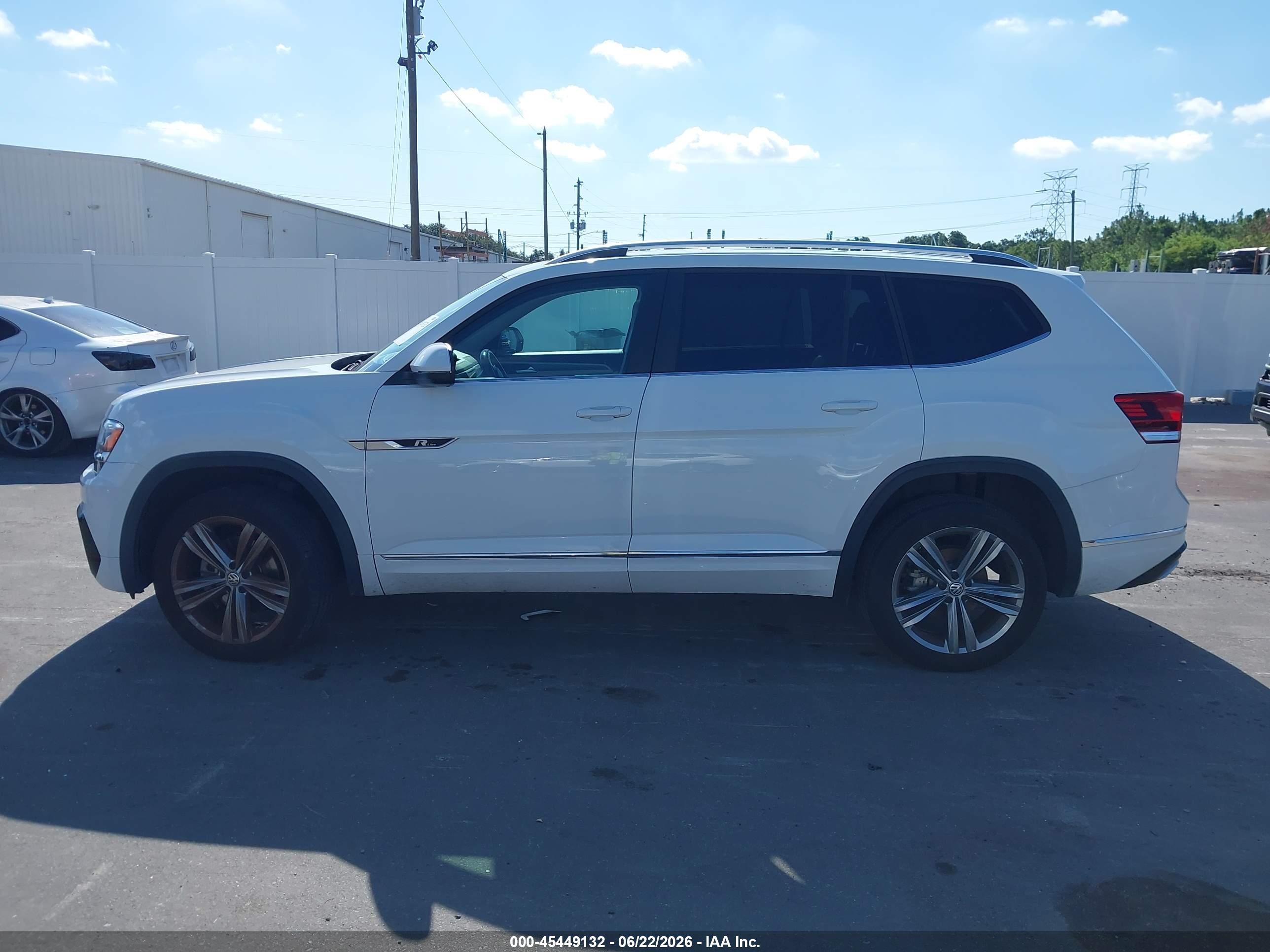 2019 Volkswagen Atlas 3.6l V6 Se W/technology R-line White vin: 1V2YR2CA0KC608366