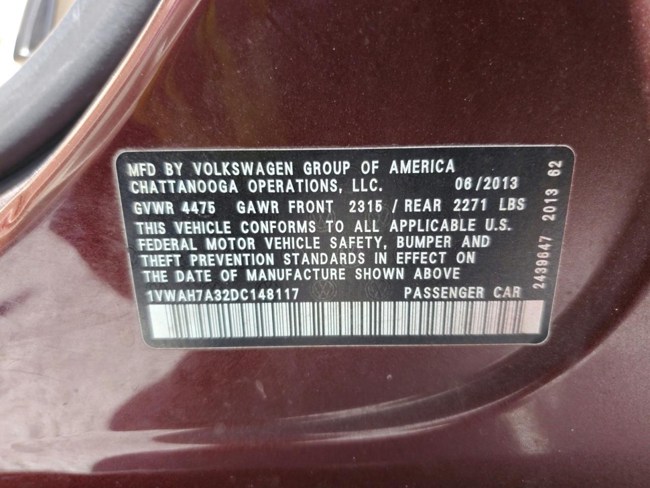 2013 Volkswagen Passat S Red vin: 1VWAH7A32DC148117