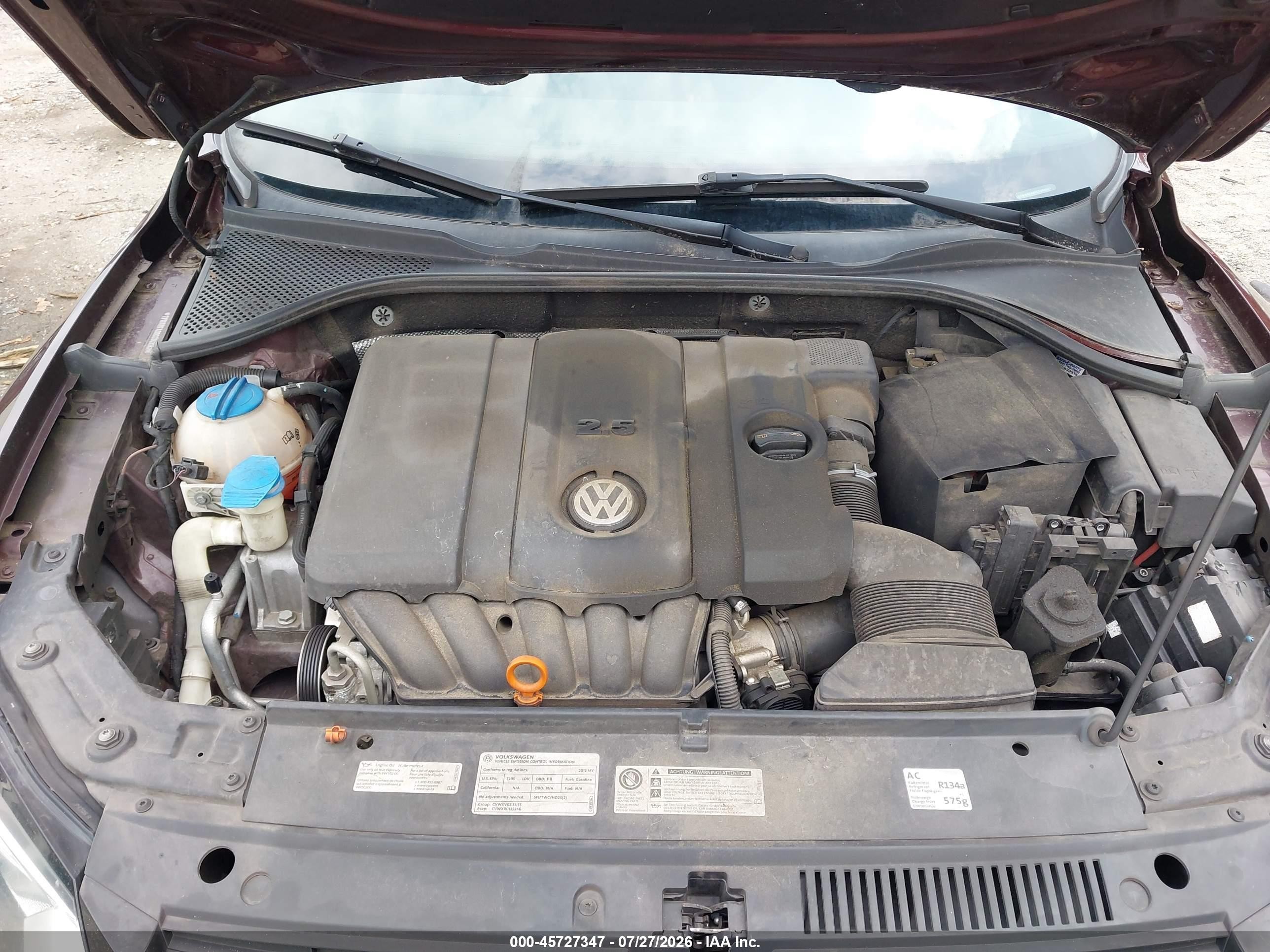 2012 Volkswagen Passat 2.5l S Red vin: 1VWAH7A33CC048042