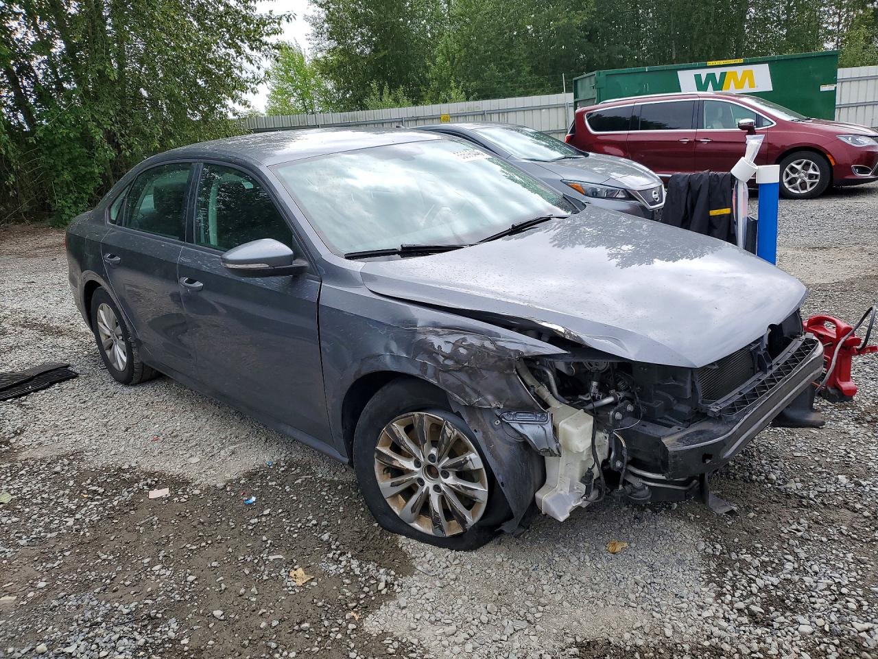 2012 Volkswagen Passat S Серый vin: 1VWAP7A31CC019982
