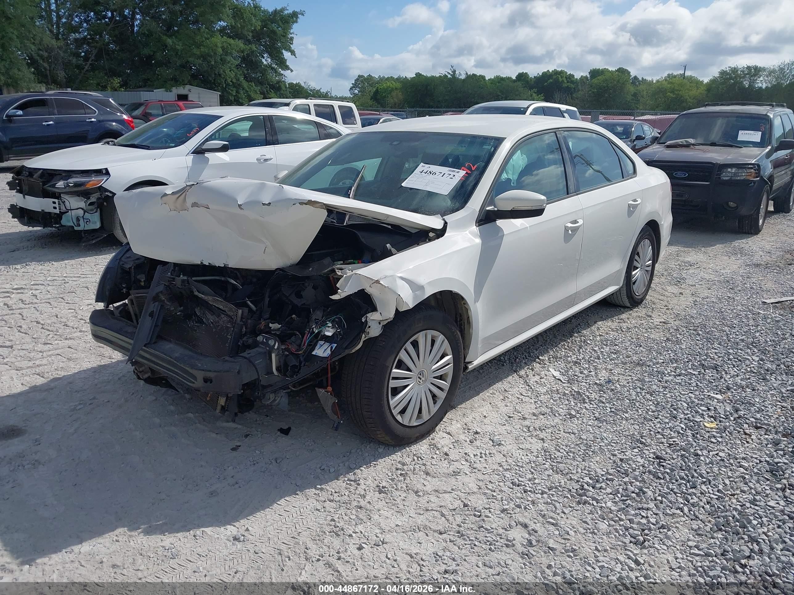 2014 Volkswagen Passat 2.5l S Белый vin: 1VWAP7A31EC026689