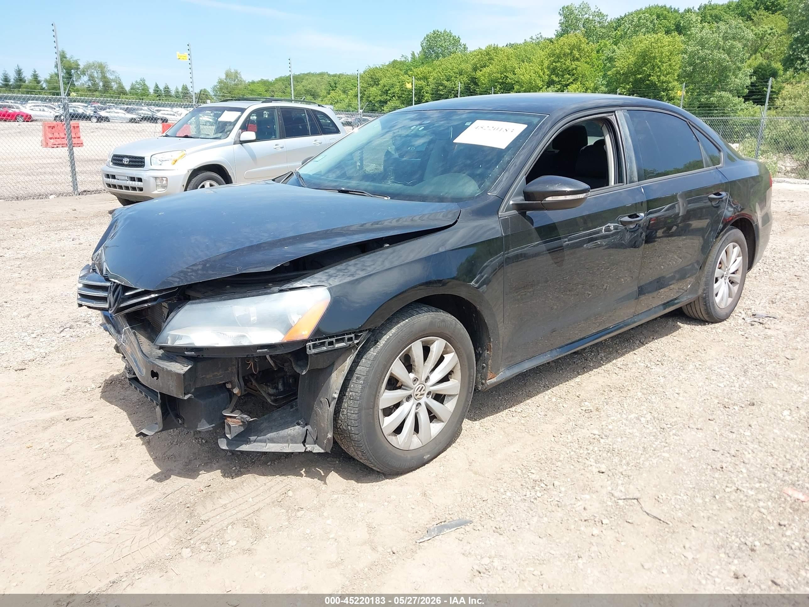 2012 Volkswagen Passat 2.5l S Black vin: 1VWAP7A32CC087322