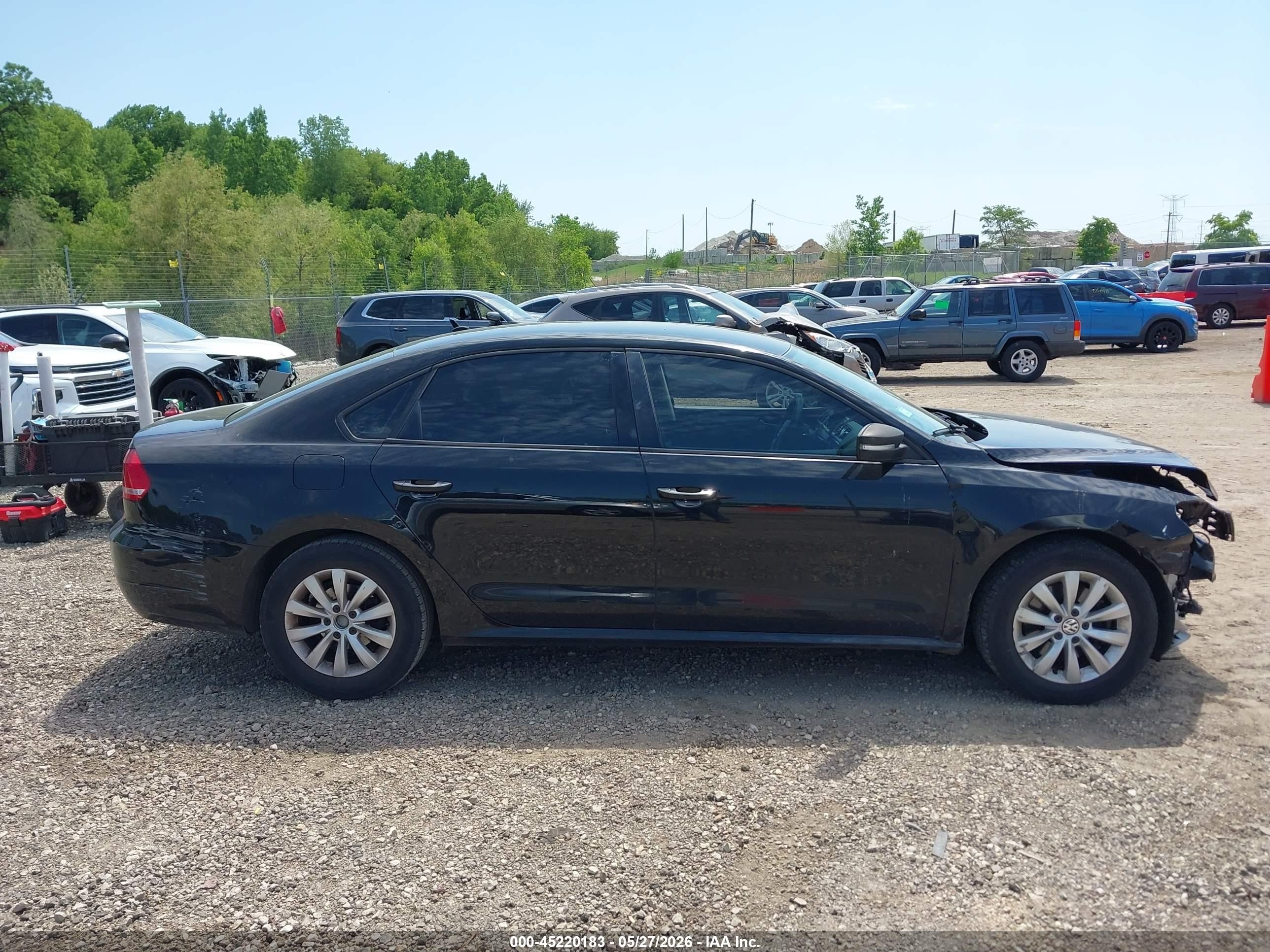 2012 Volkswagen Passat 2.5l S Black vin: 1VWAP7A32CC087322