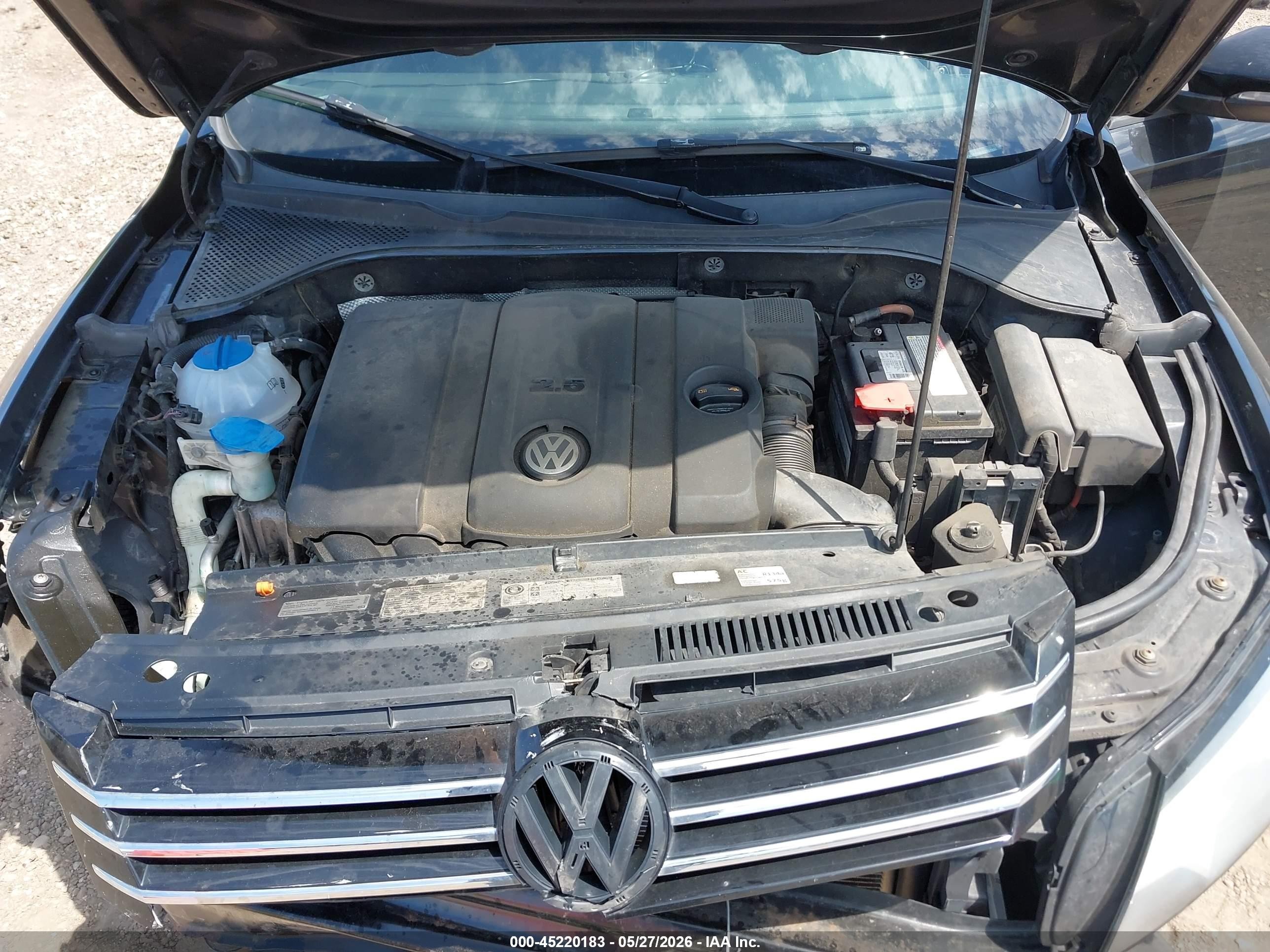 2012 Volkswagen Passat 2.5l S Black vin: 1VWAP7A32CC087322