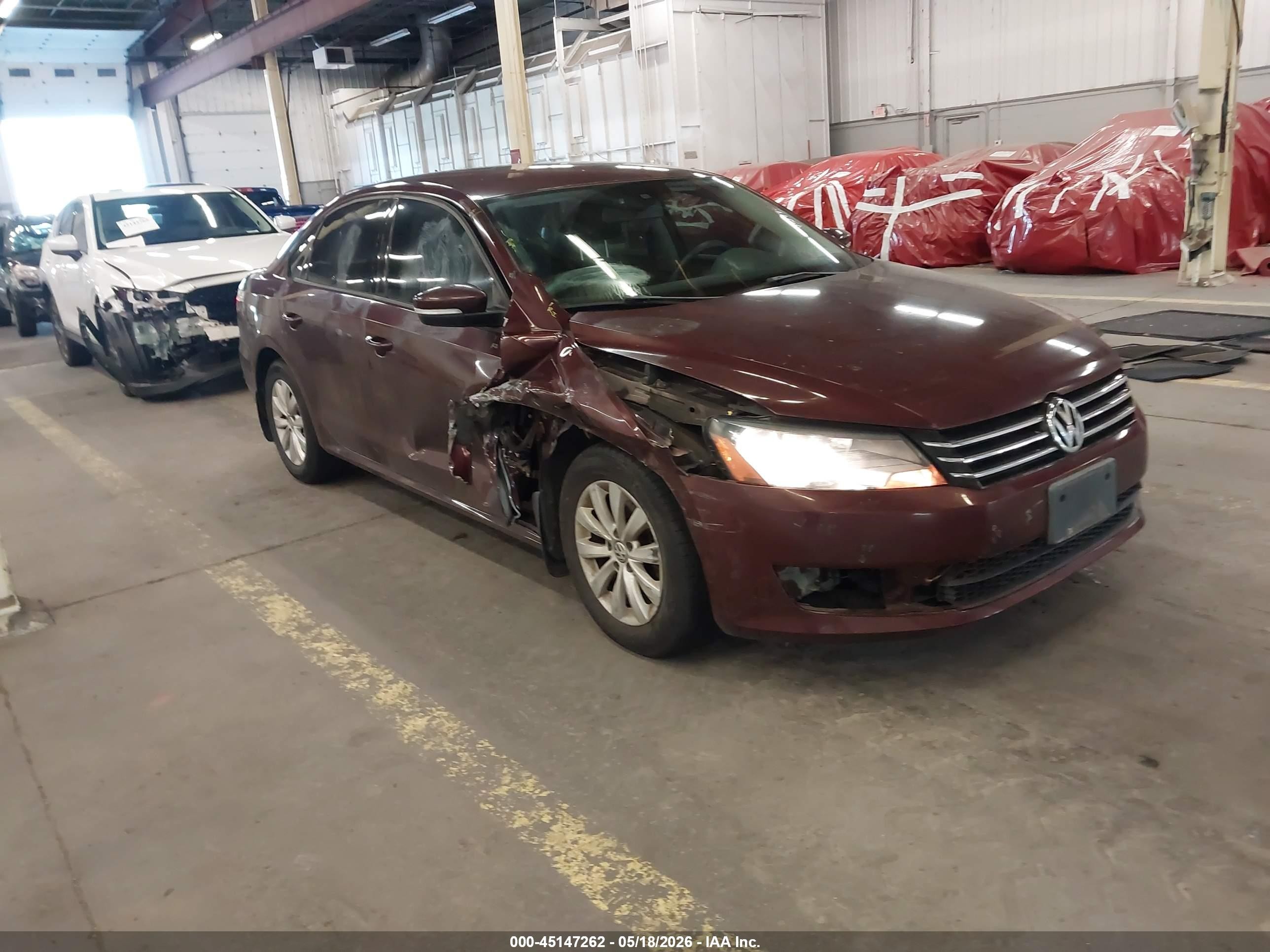 2013 Volkswagen Passat 2.5l S Burgundy vin: 1VWAP7A32DC112494