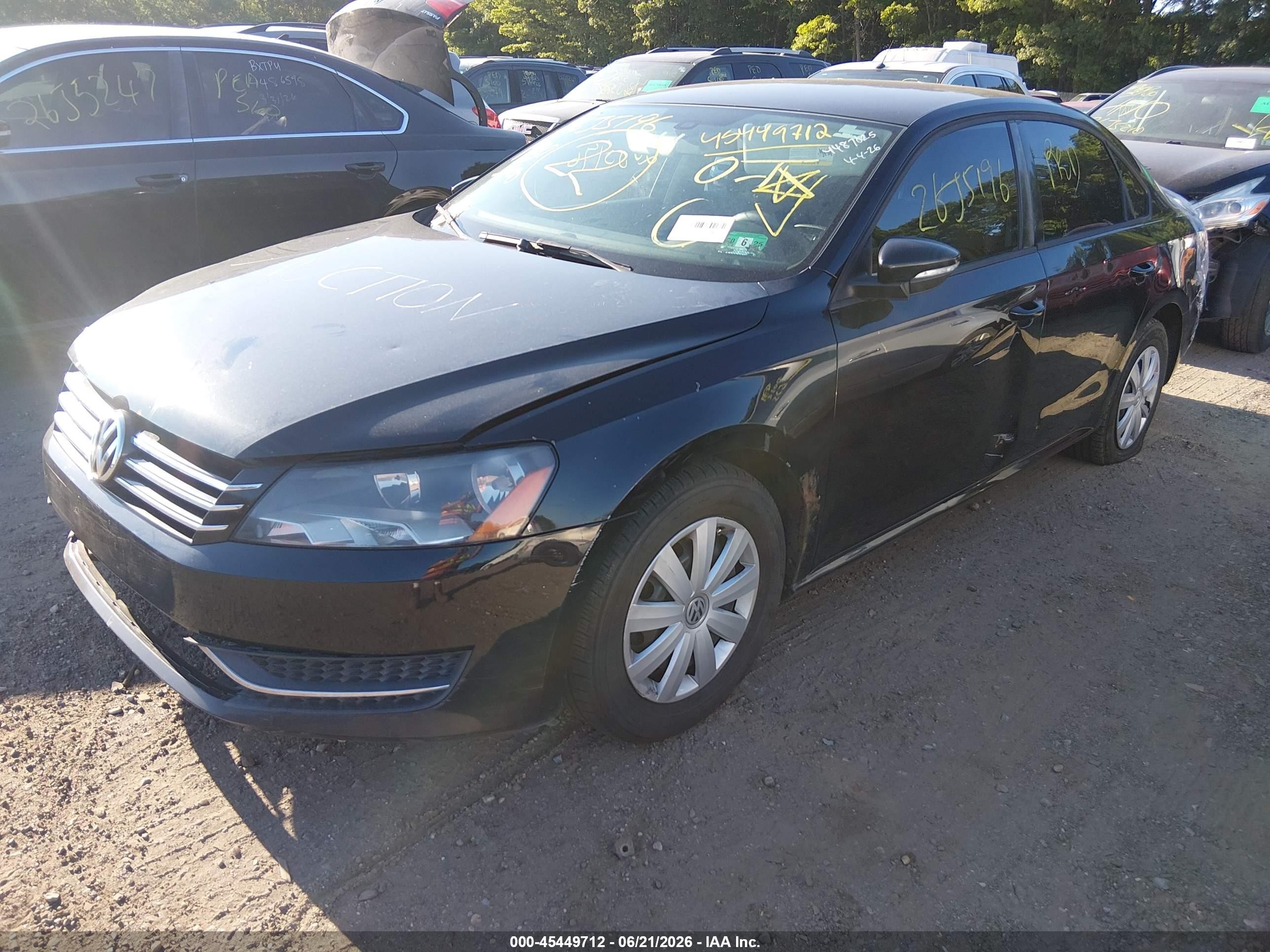 2012 Volkswagen Passat 2.5l S Black vin: 1VWAP7A33CC032006