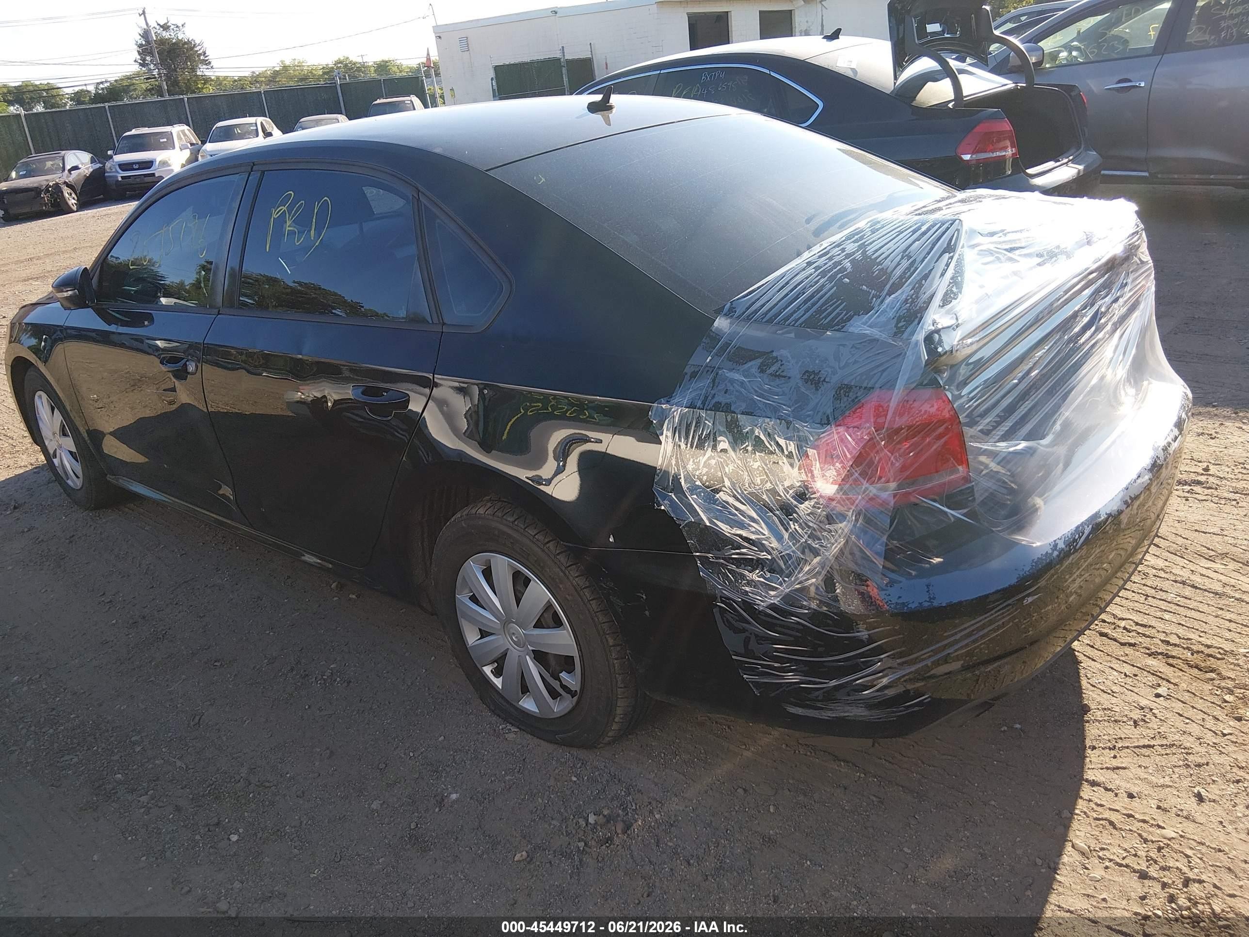 2012 Volkswagen Passat 2.5l S Black vin: 1VWAP7A33CC032006