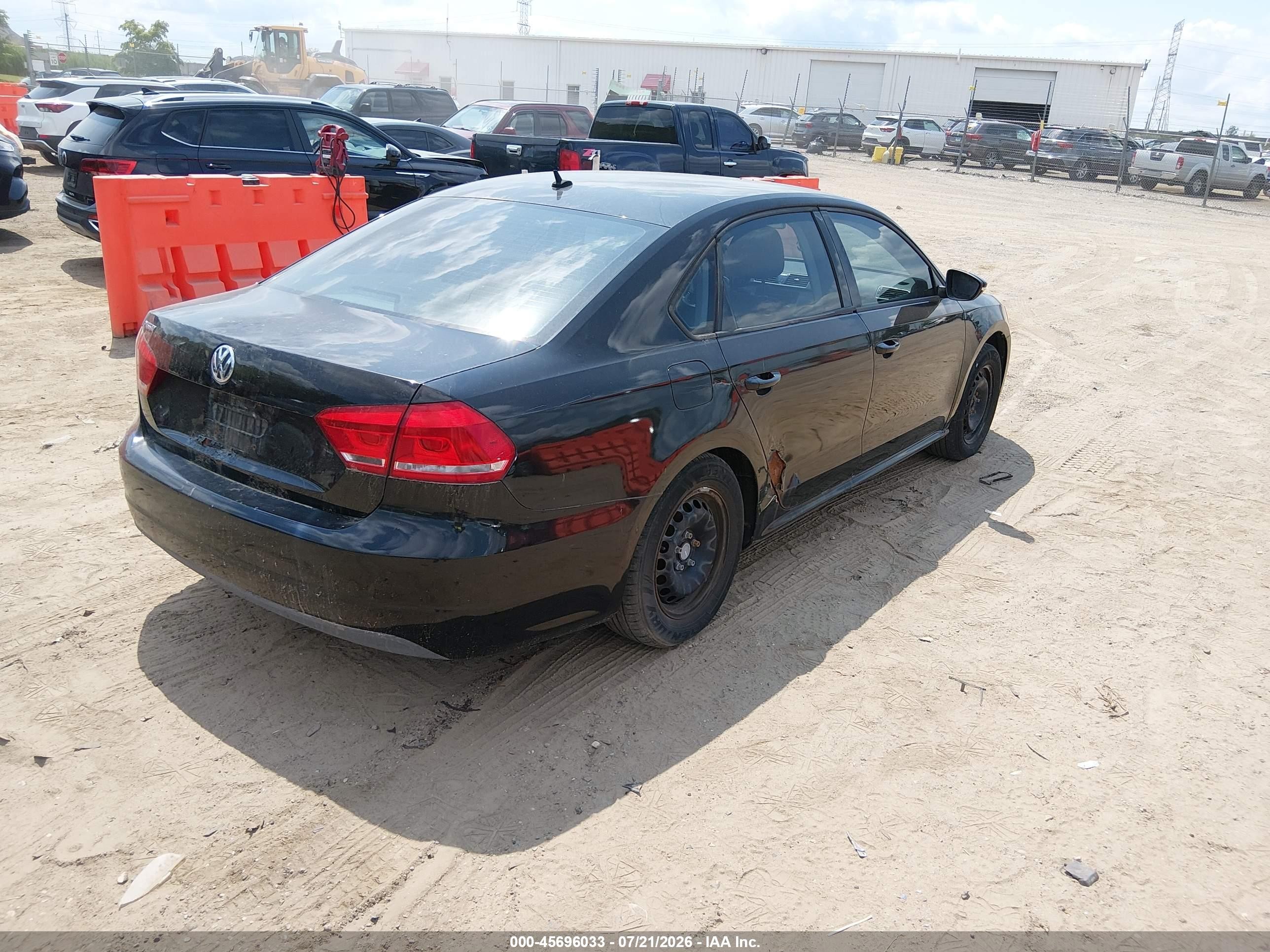2012 Volkswagen Passat 2.5l S Black vin: 1VWAP7A33CC042227