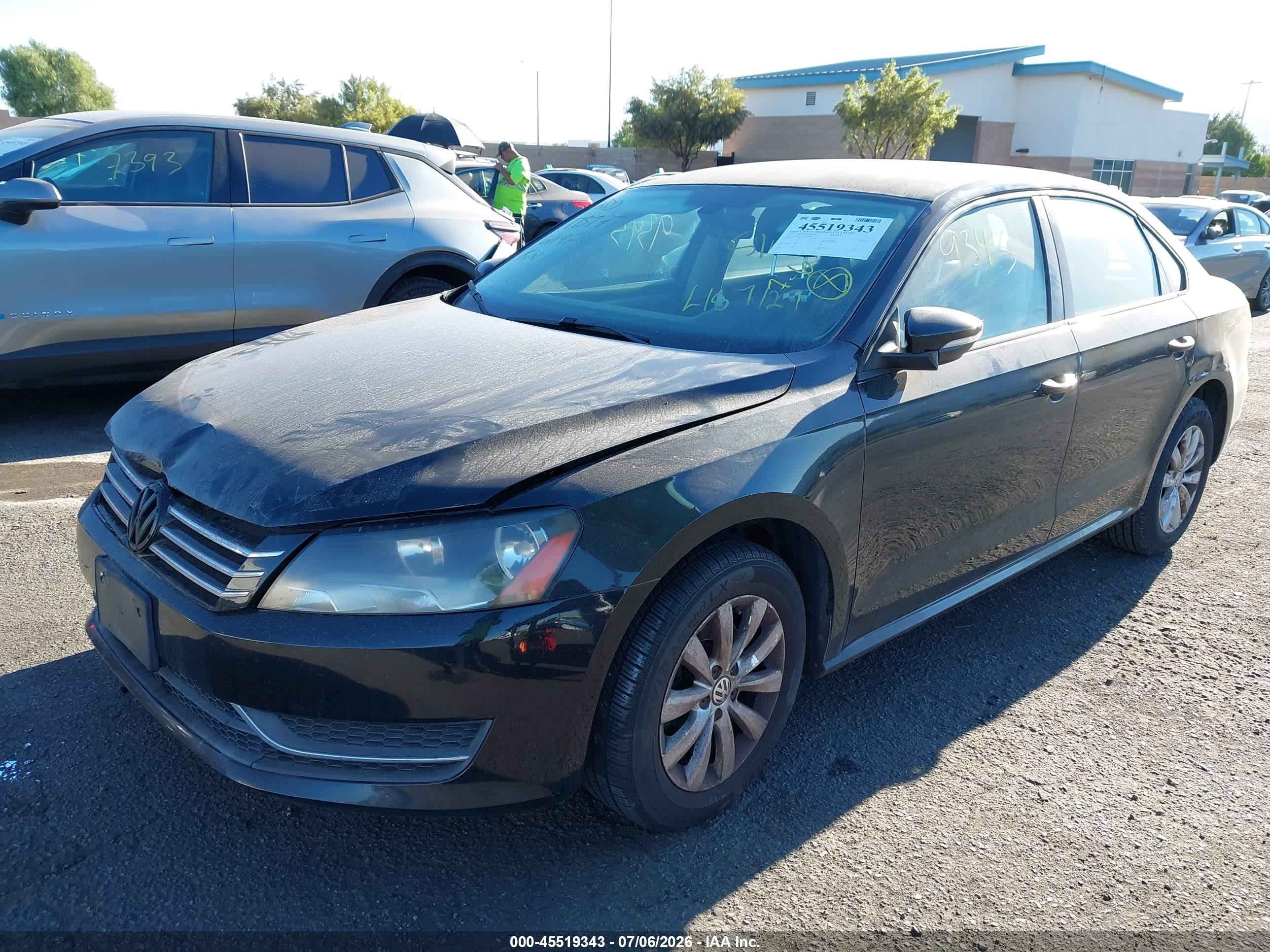 2012 Volkswagen Passat 2.5l S Black vin: 1VWAP7A33CC070500