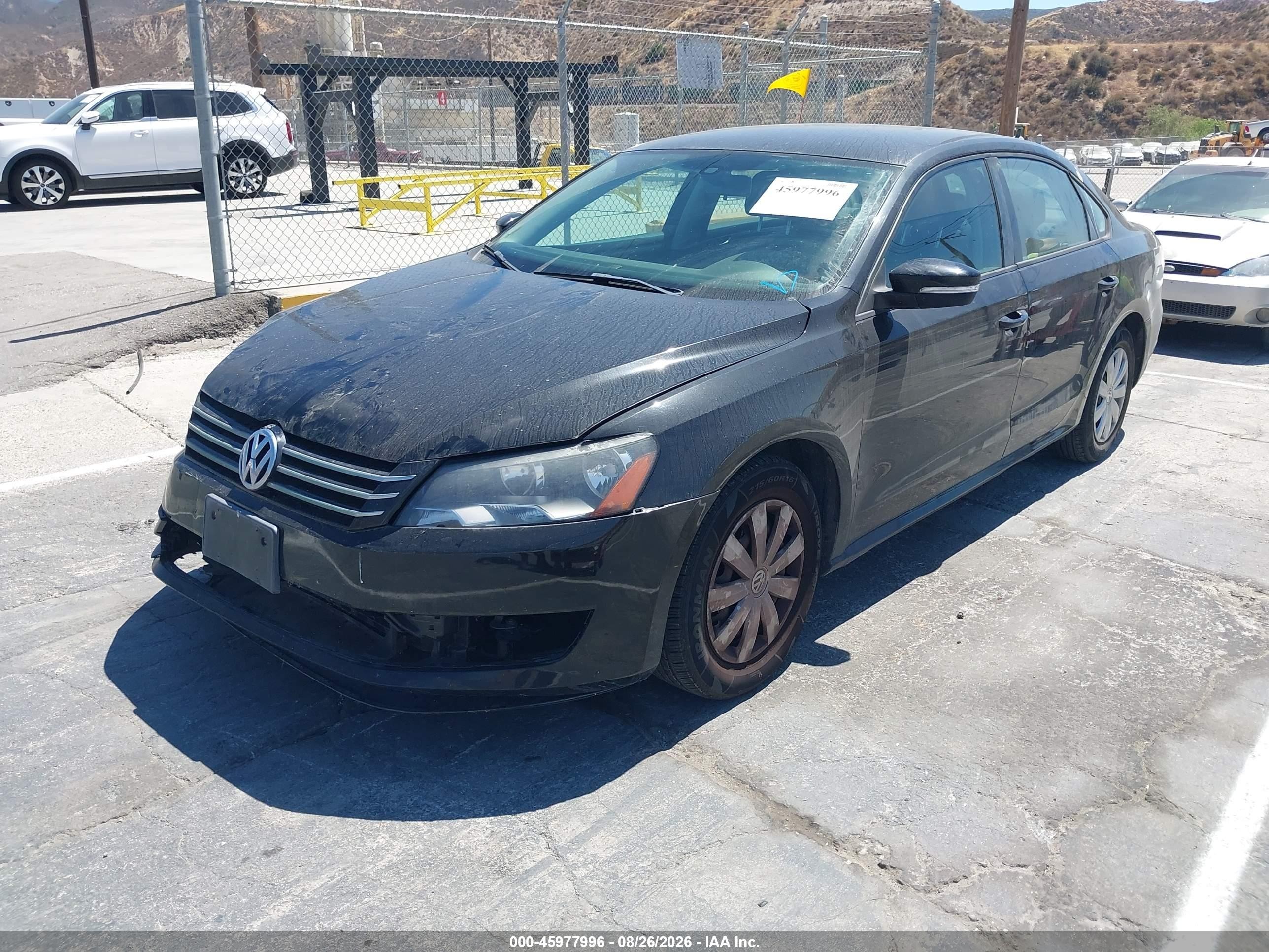 2013 Volkswagen Passat 2.5l S Черный vin: 1VWAP7A33DC024358