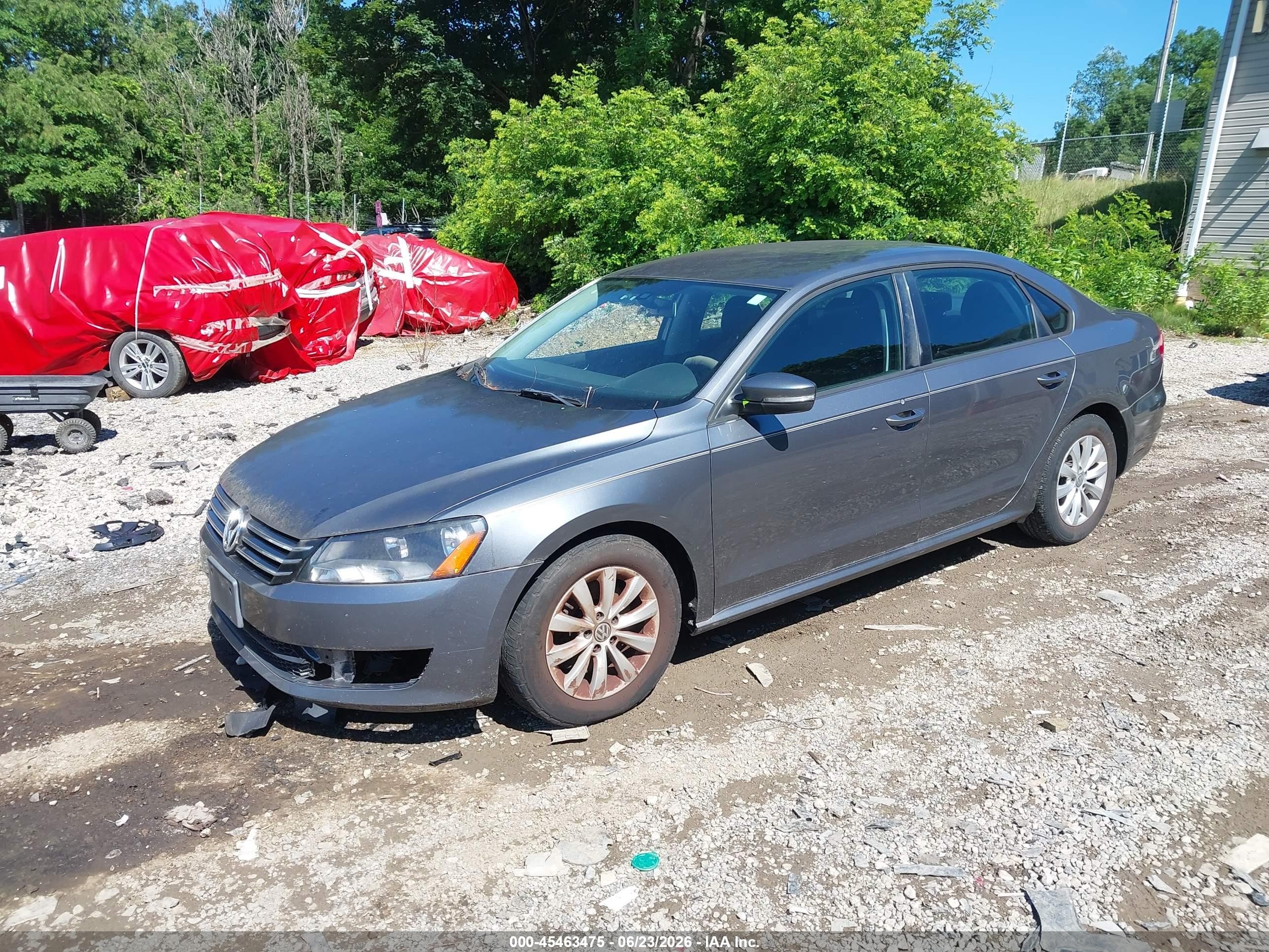 2013 Volkswagen Passat 2.5l S Gray vin: 1VWAP7A33DC098458