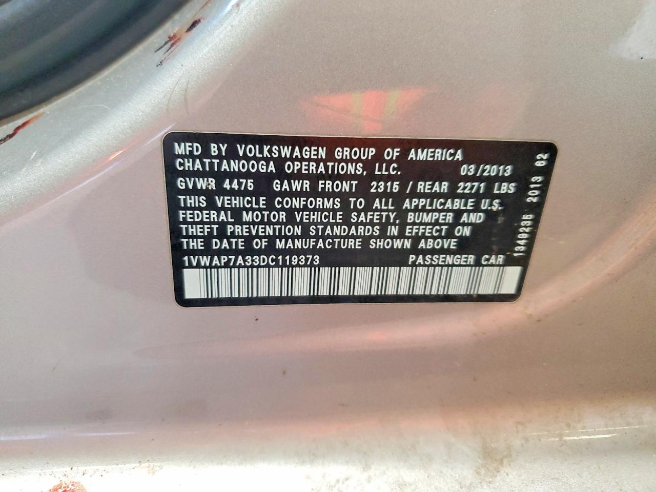 2013 Volkswagen Passat S Silver vin: 1VWAP7A33DC119373
