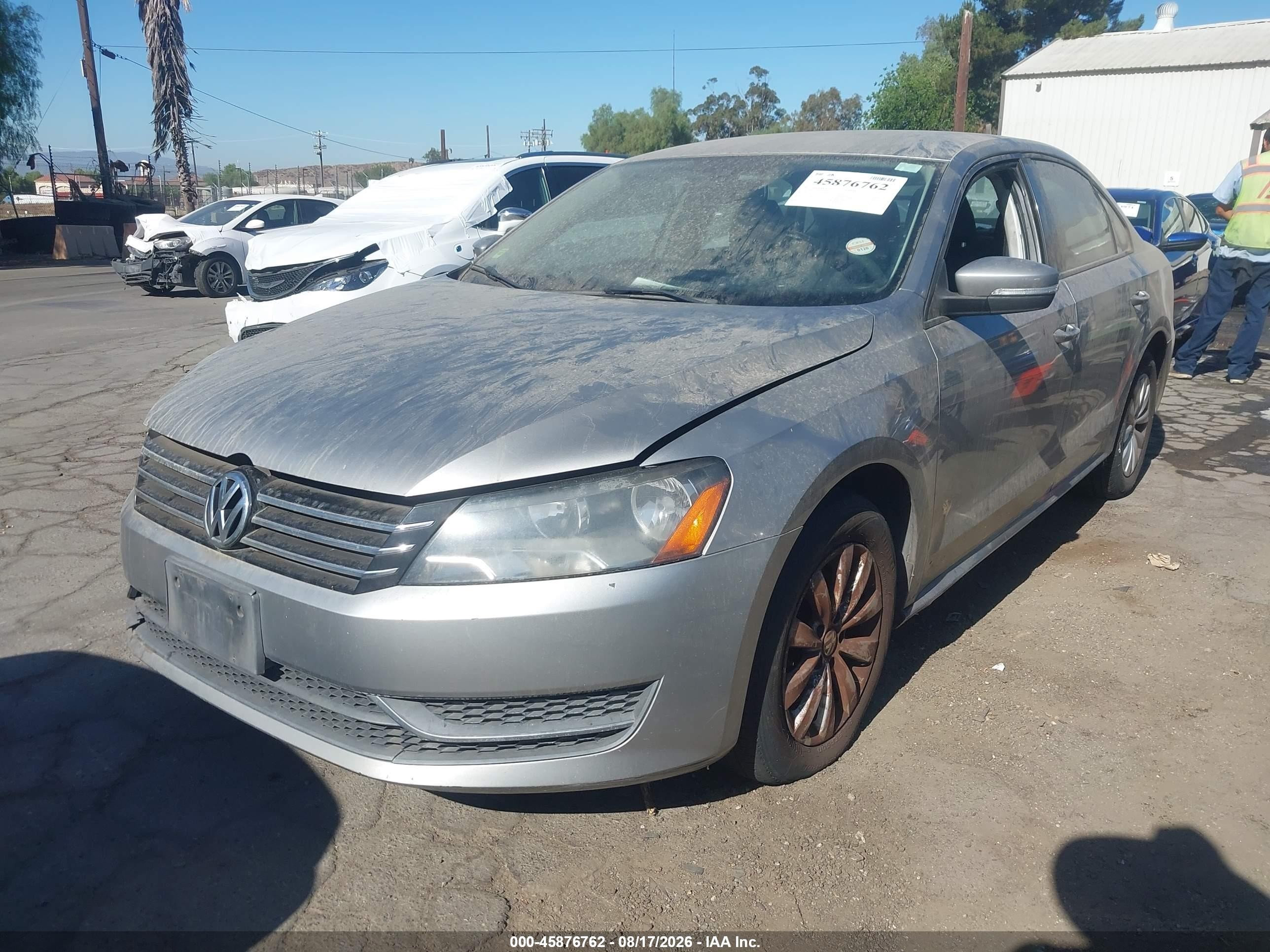 2013 Volkswagen Passat 2.5l S Silver vin: 1VWAP7A34DC005494