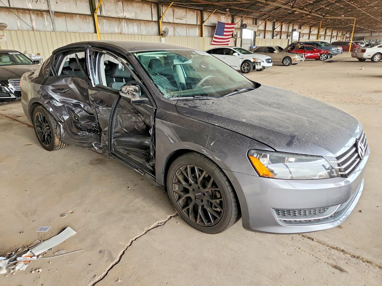 2013 Volkswagen Passat S Gray vin: 1VWAP7A34DC029004