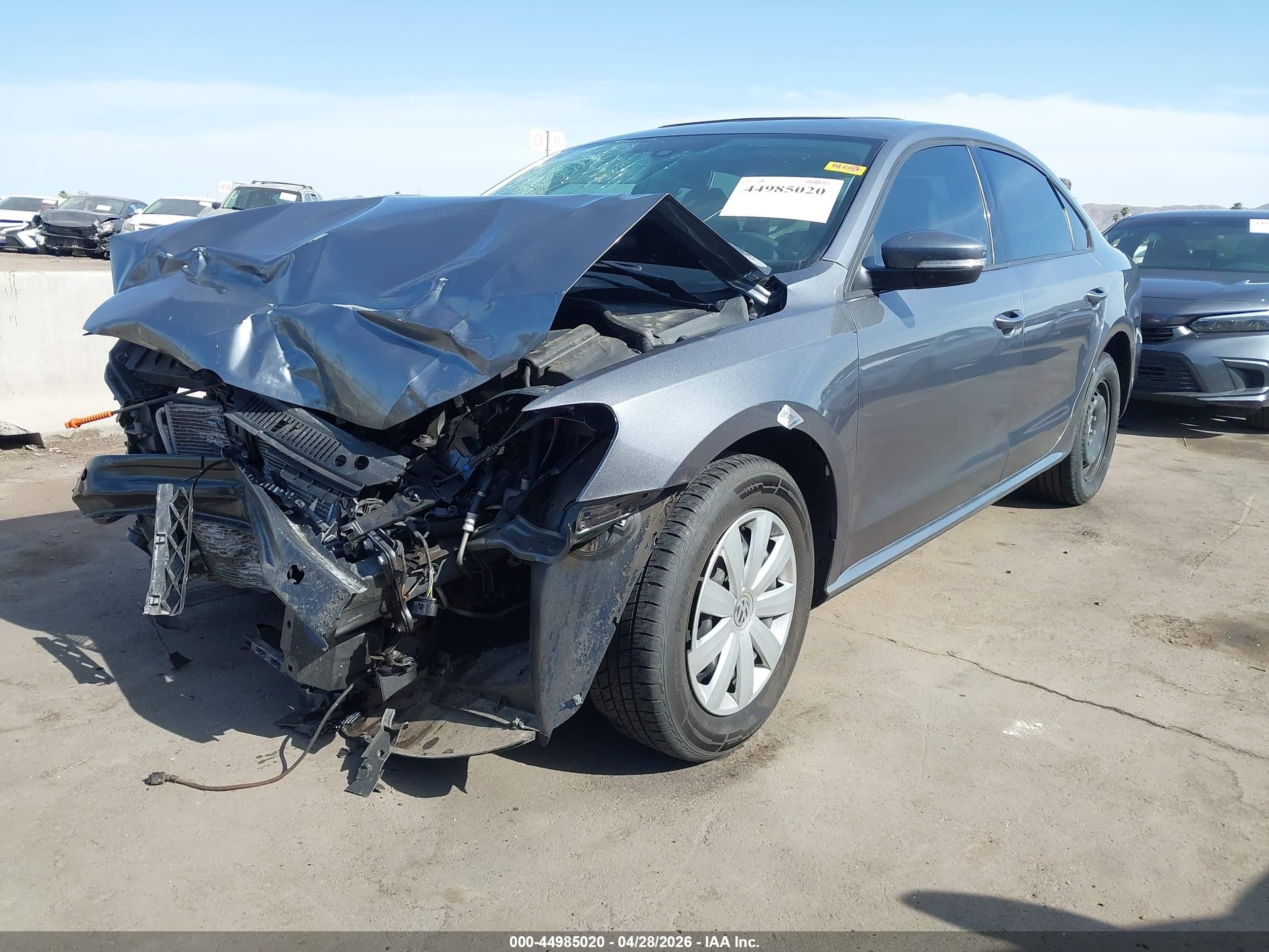 2013 Volkswagen Passat 2.5l S Gray vin: 1VWAP7A34DC030783