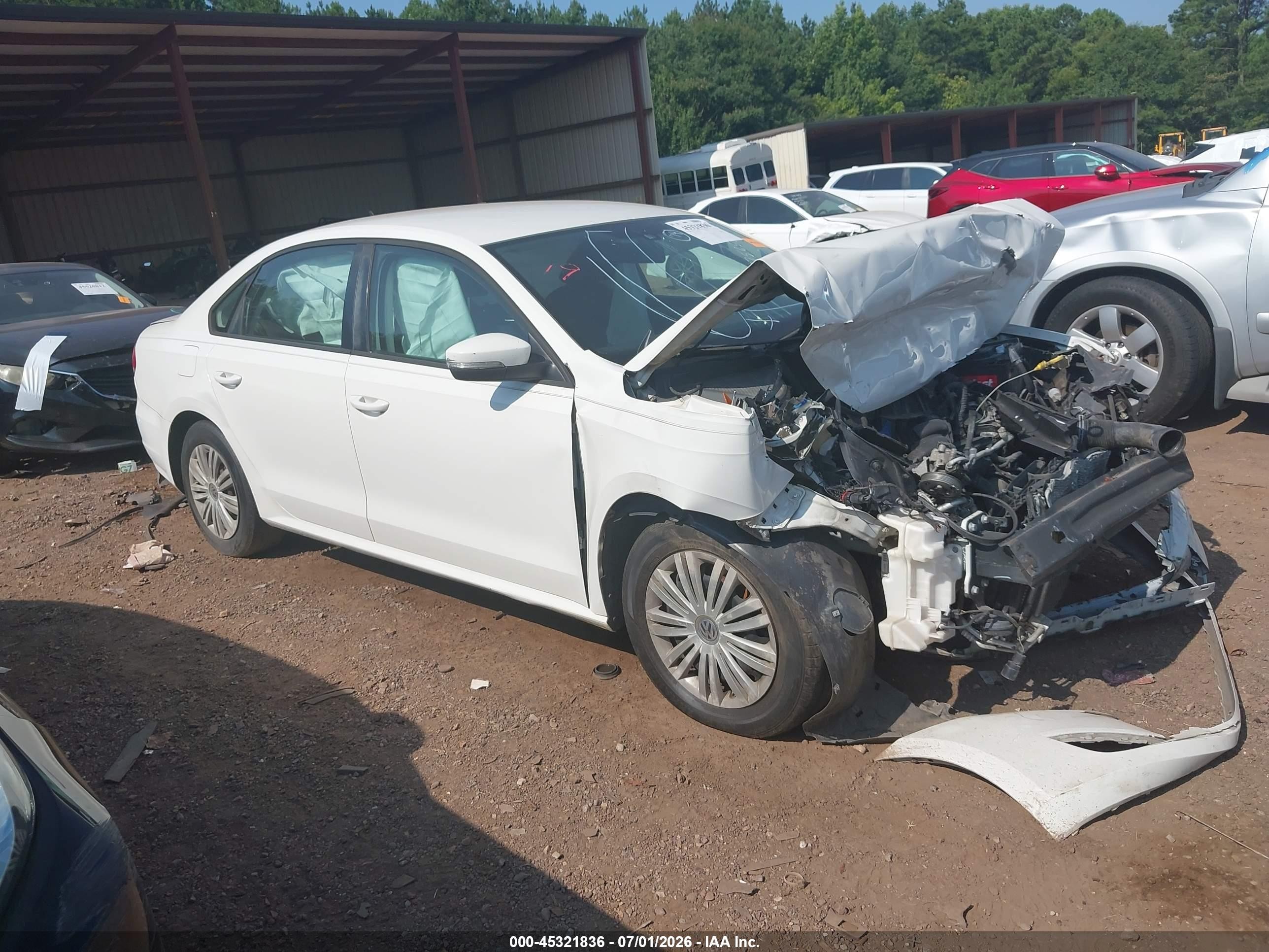 2014 Volkswagen Passat 2.5l S Белый vin: 1VWAP7A34EC021017