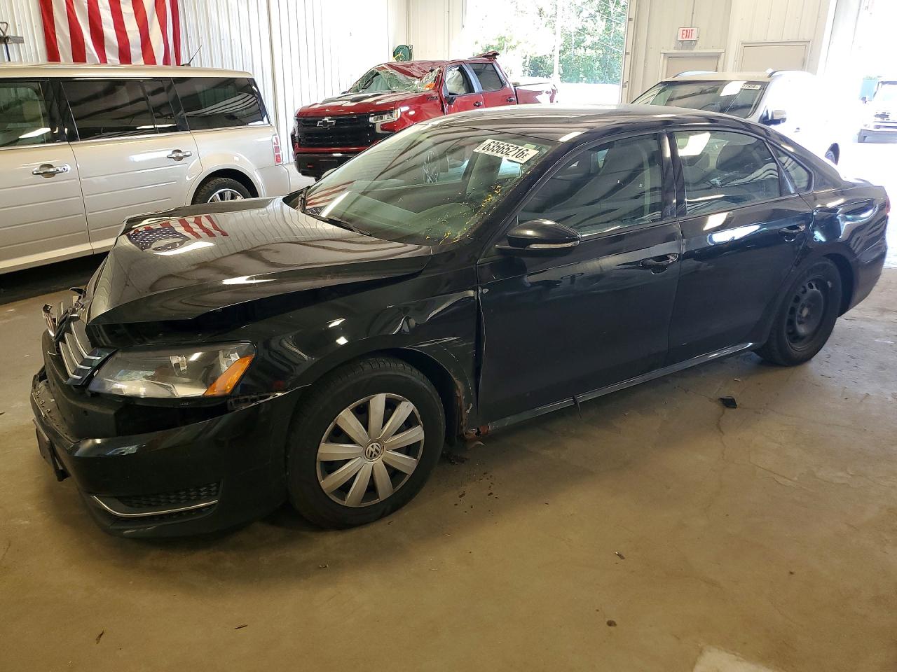 2012 Volkswagen Passat S Black vin: 1VWAP7A35CC073656