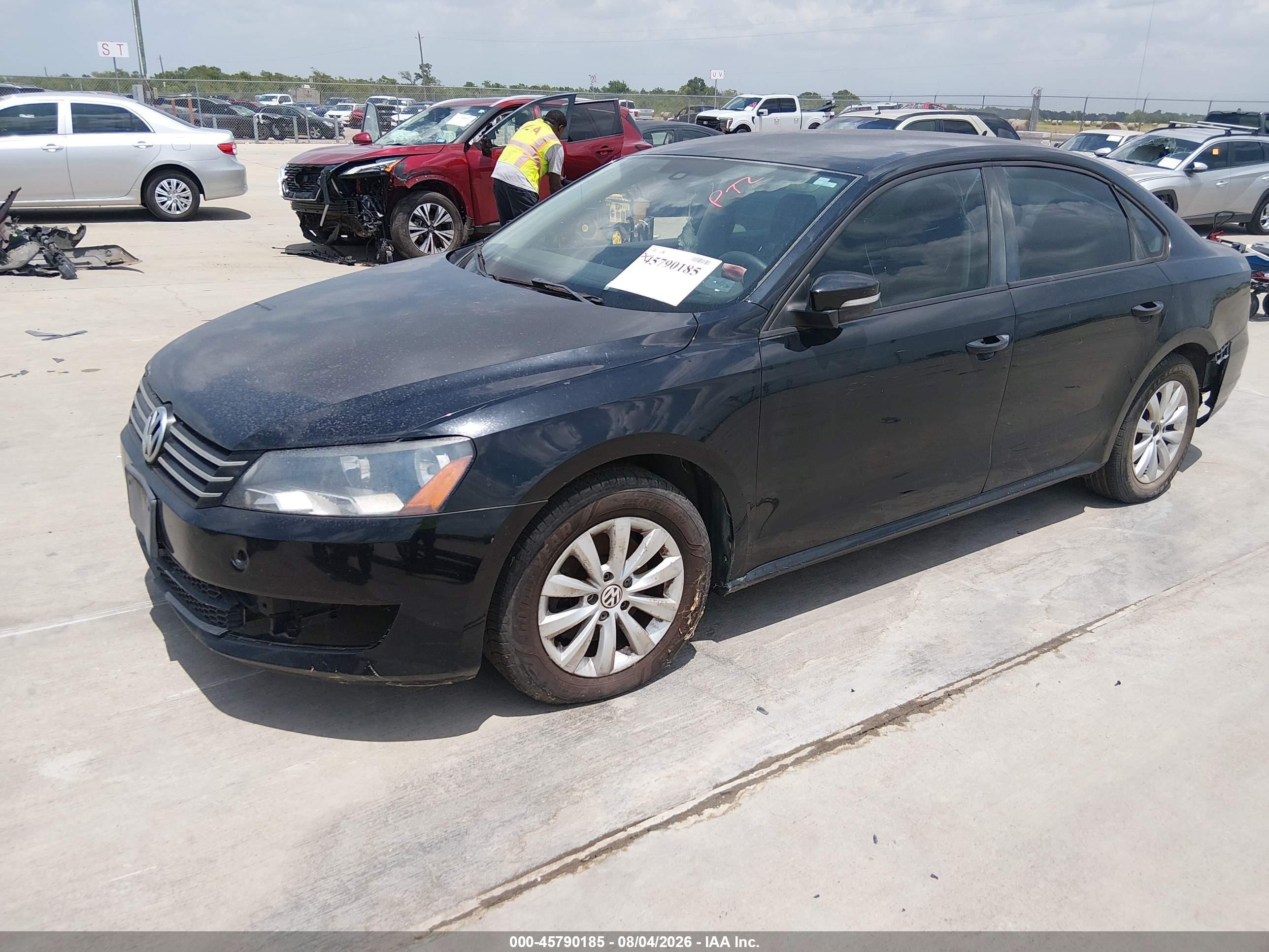 2013 Volkswagen Passat 2.5l S Black vin: 1VWAP7A35DC020392