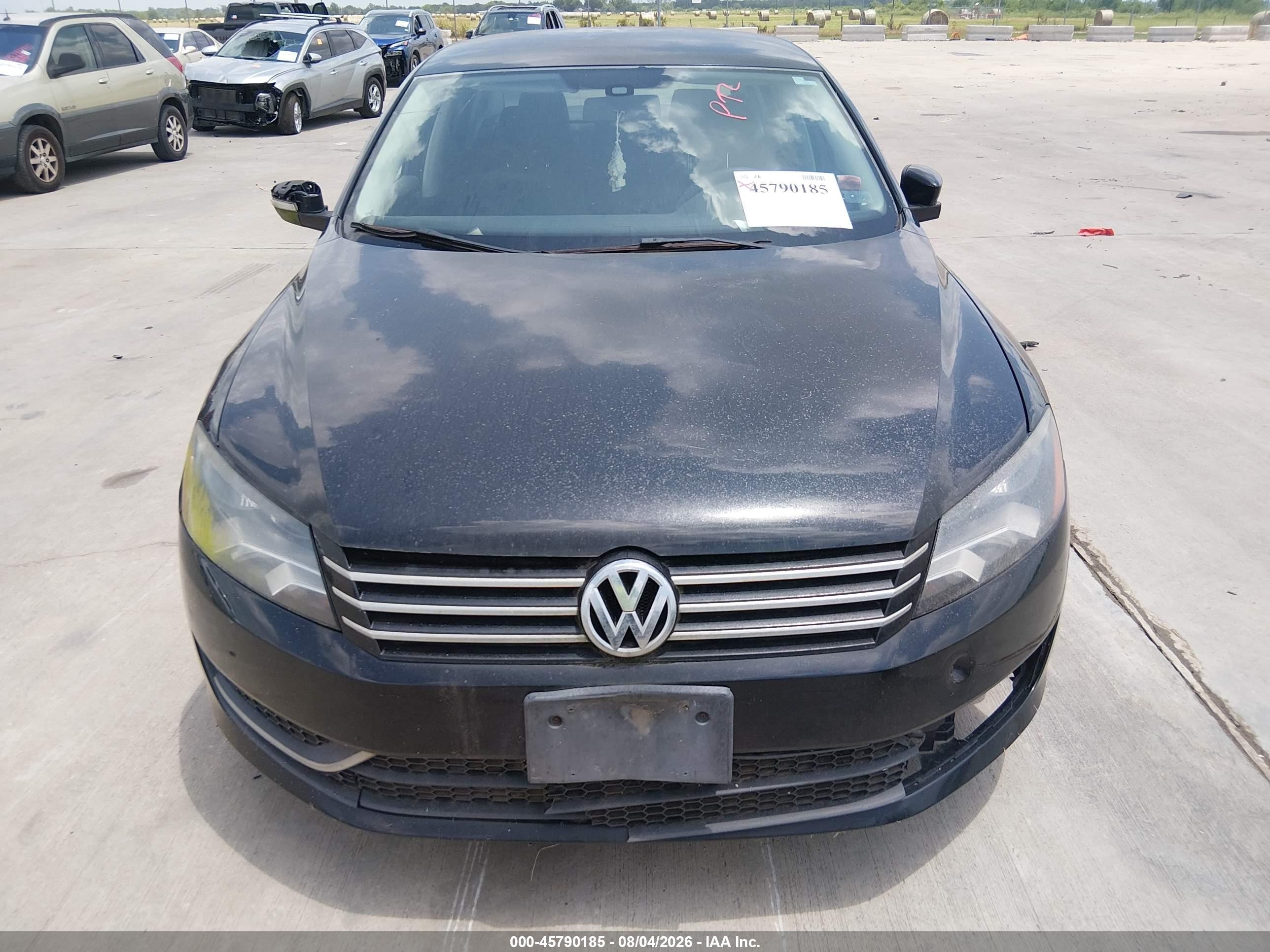 2013 Volkswagen Passat 2.5l S Black vin: 1VWAP7A35DC020392