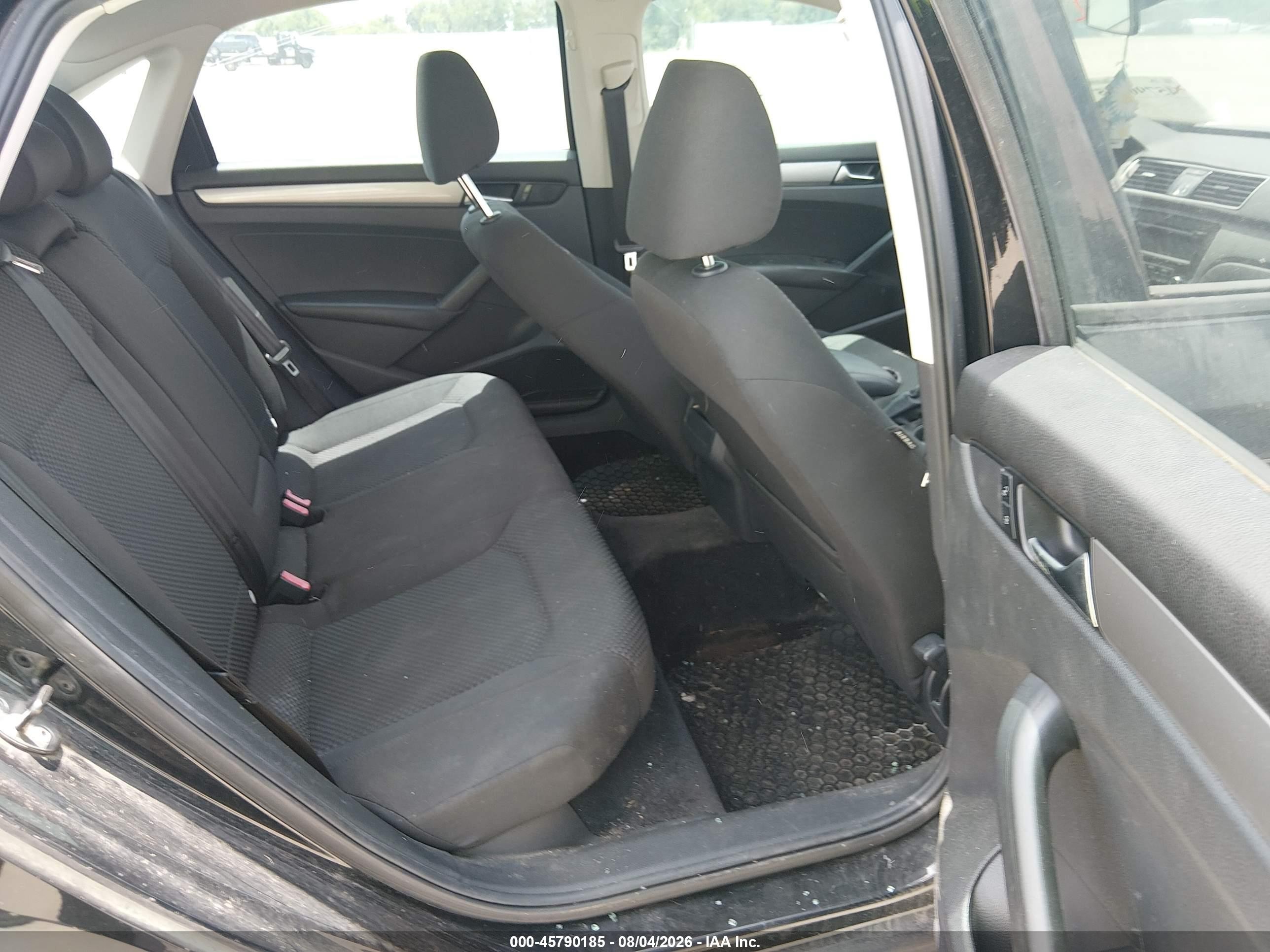 2013 Volkswagen Passat 2.5l S Black vin: 1VWAP7A35DC020392