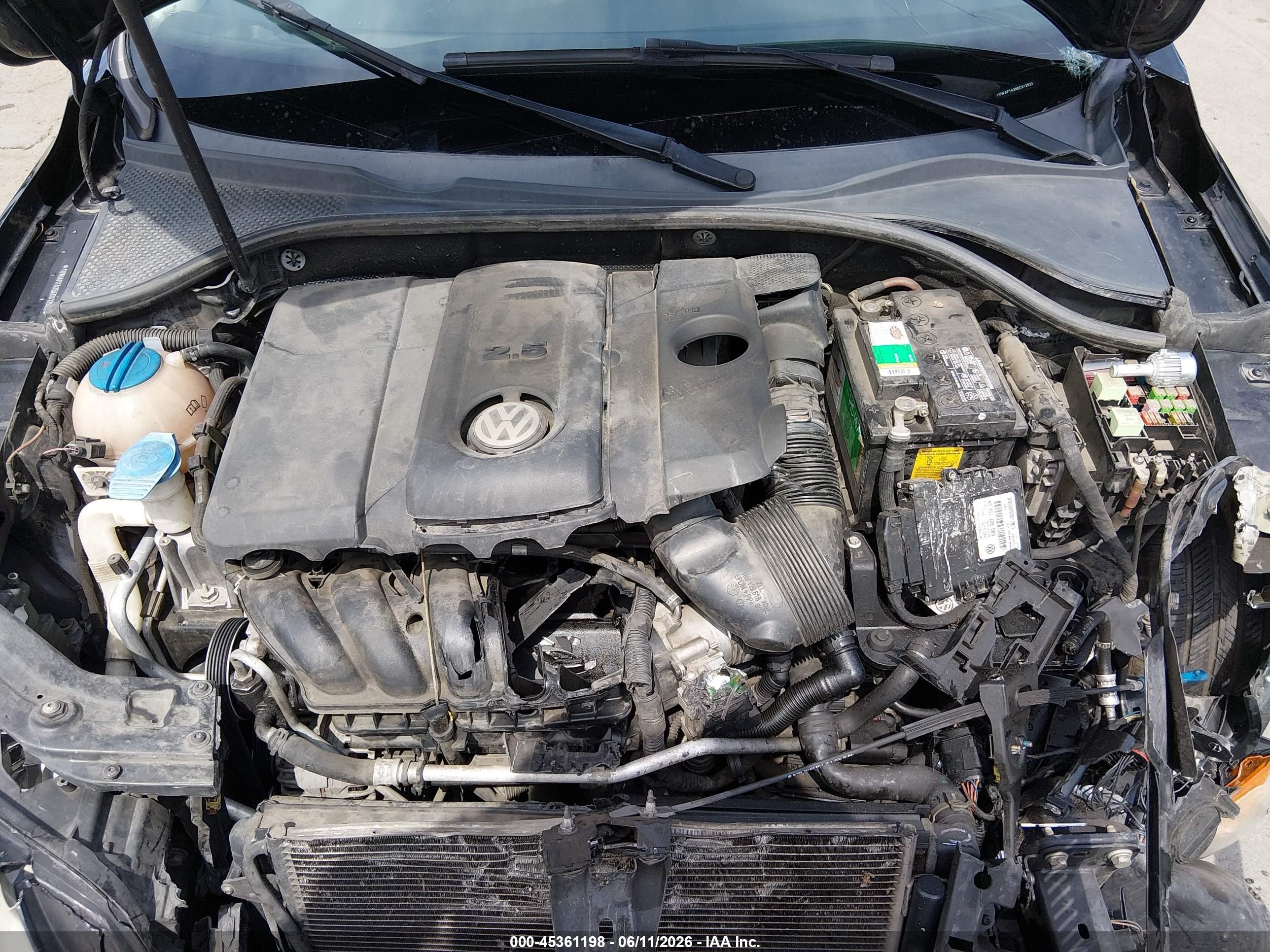 2014 Volkswagen Passat 2.5l Wolfsburg Edition Black vin: 1VWAP7A35EC012522