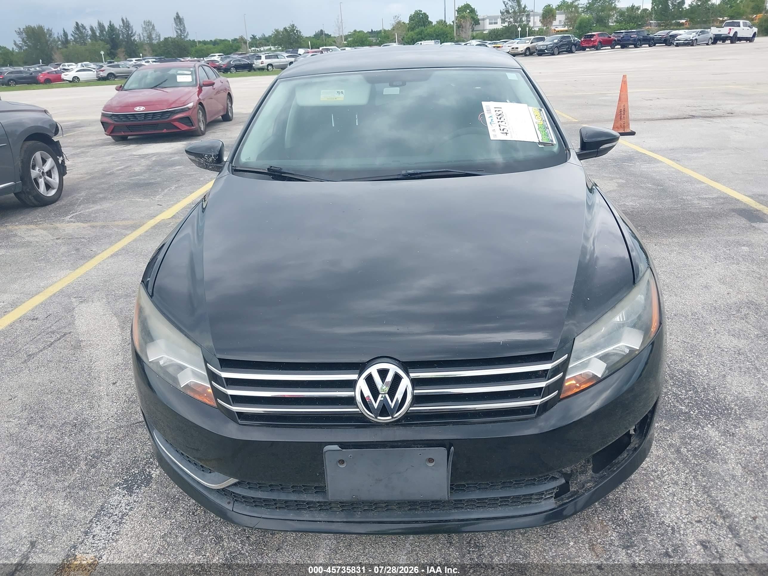 2012 Volkswagen Passat 2.5l S Black vin: 1VWAP7A36CC035014