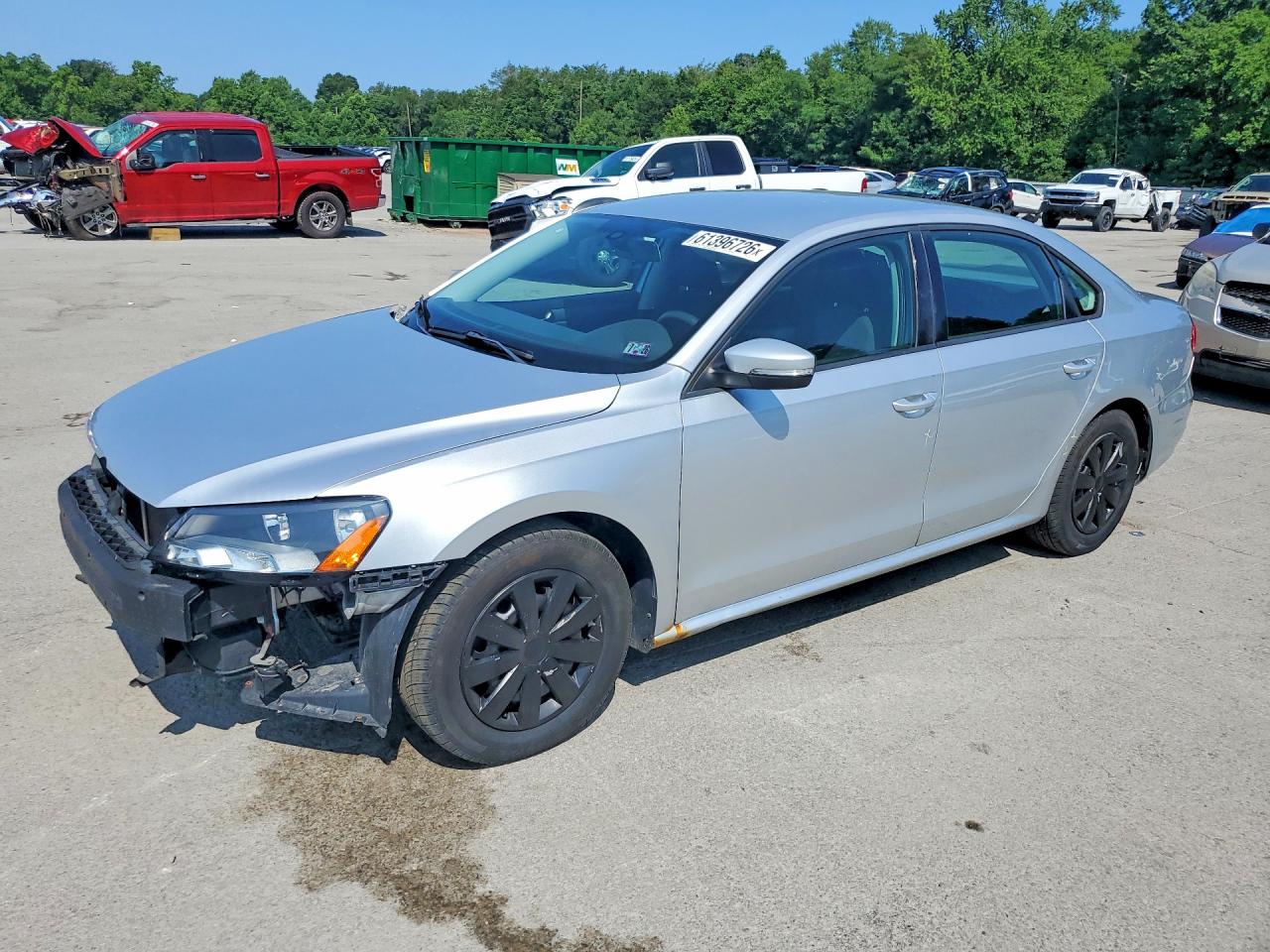 2013 Volkswagen Passat S Silver vin: 1VWAP7A36DC041574