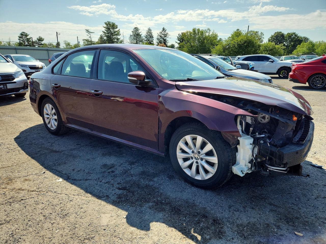 2013 Volkswagen Passat S Maroon vin: 1VWAP7A36DC067253