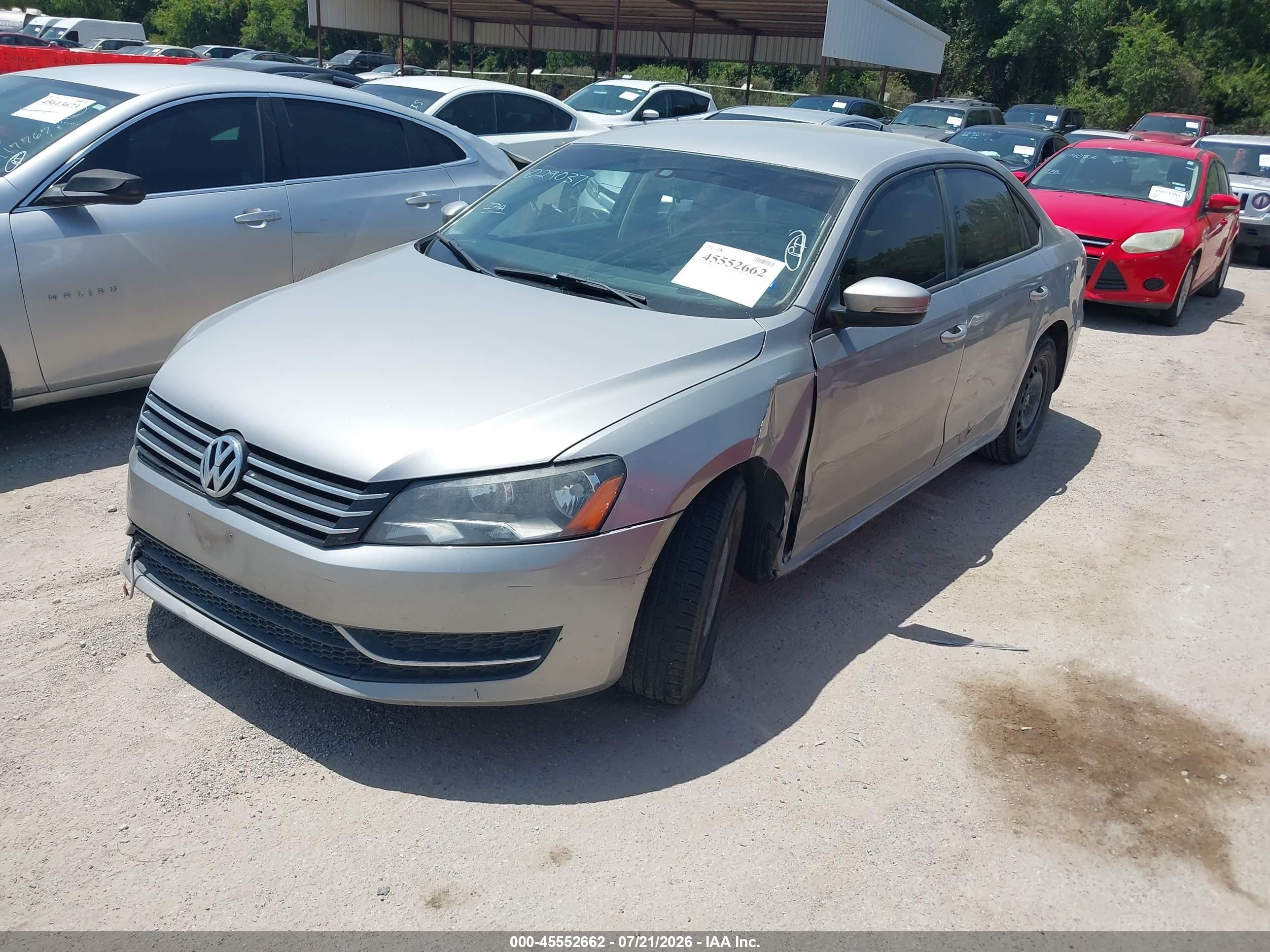 2014 Volkswagen Passat 2.5l S Gray vin: 1VWAP7A36EC029037