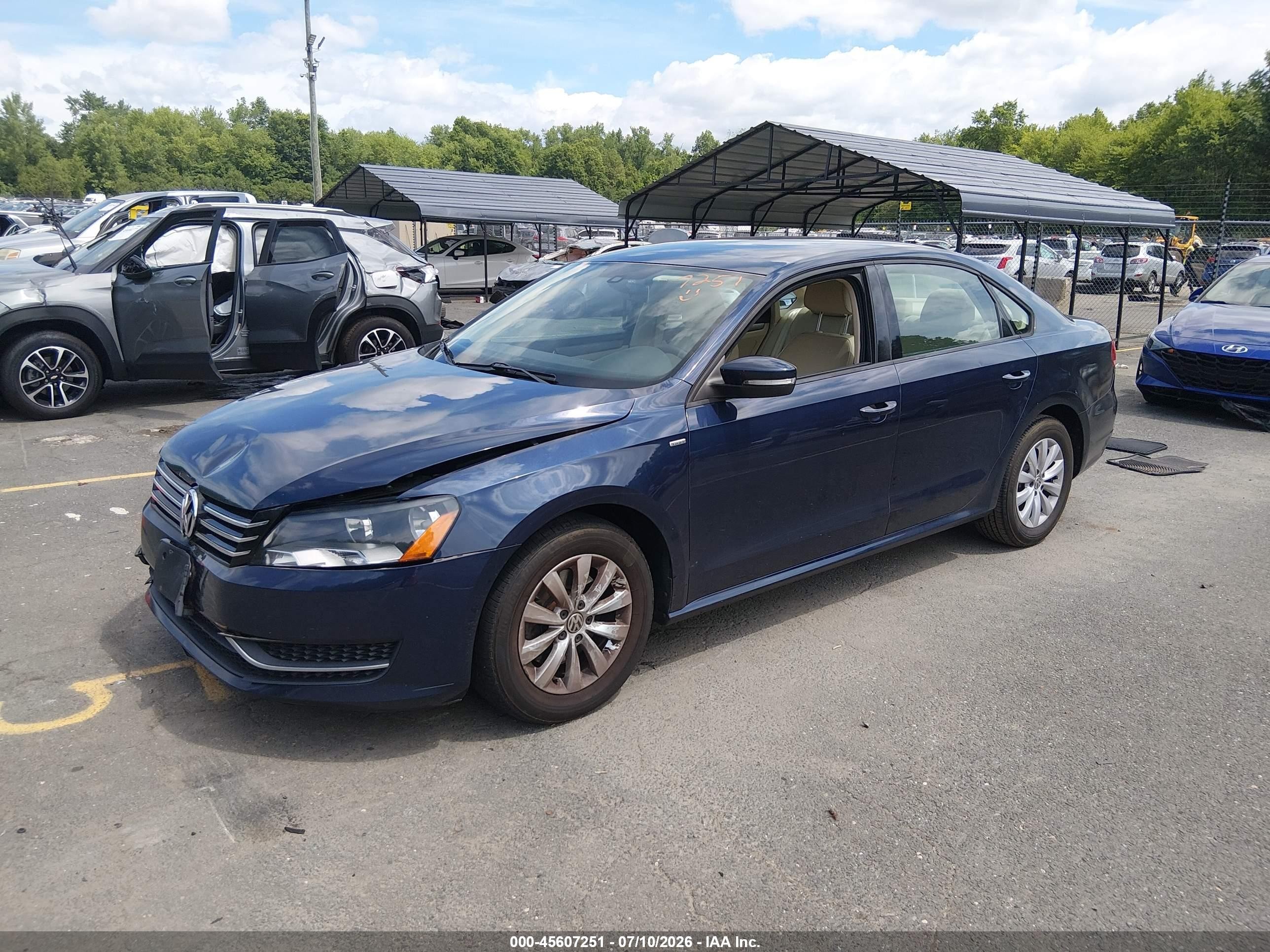 2013 Volkswagen Passat 2.5l Wolfsburg Edition Blue vin: 1VWAP7A37DC132675
