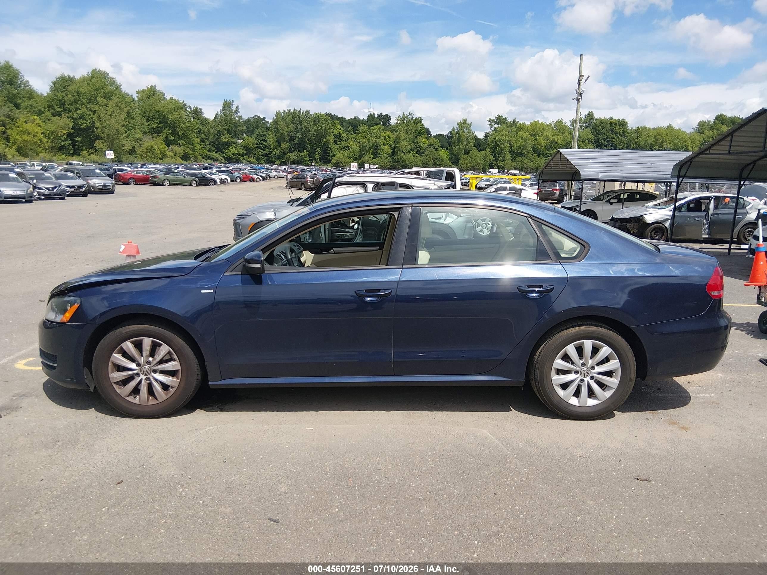 2013 Volkswagen Passat 2.5l Wolfsburg Edition Blue vin: 1VWAP7A37DC132675
