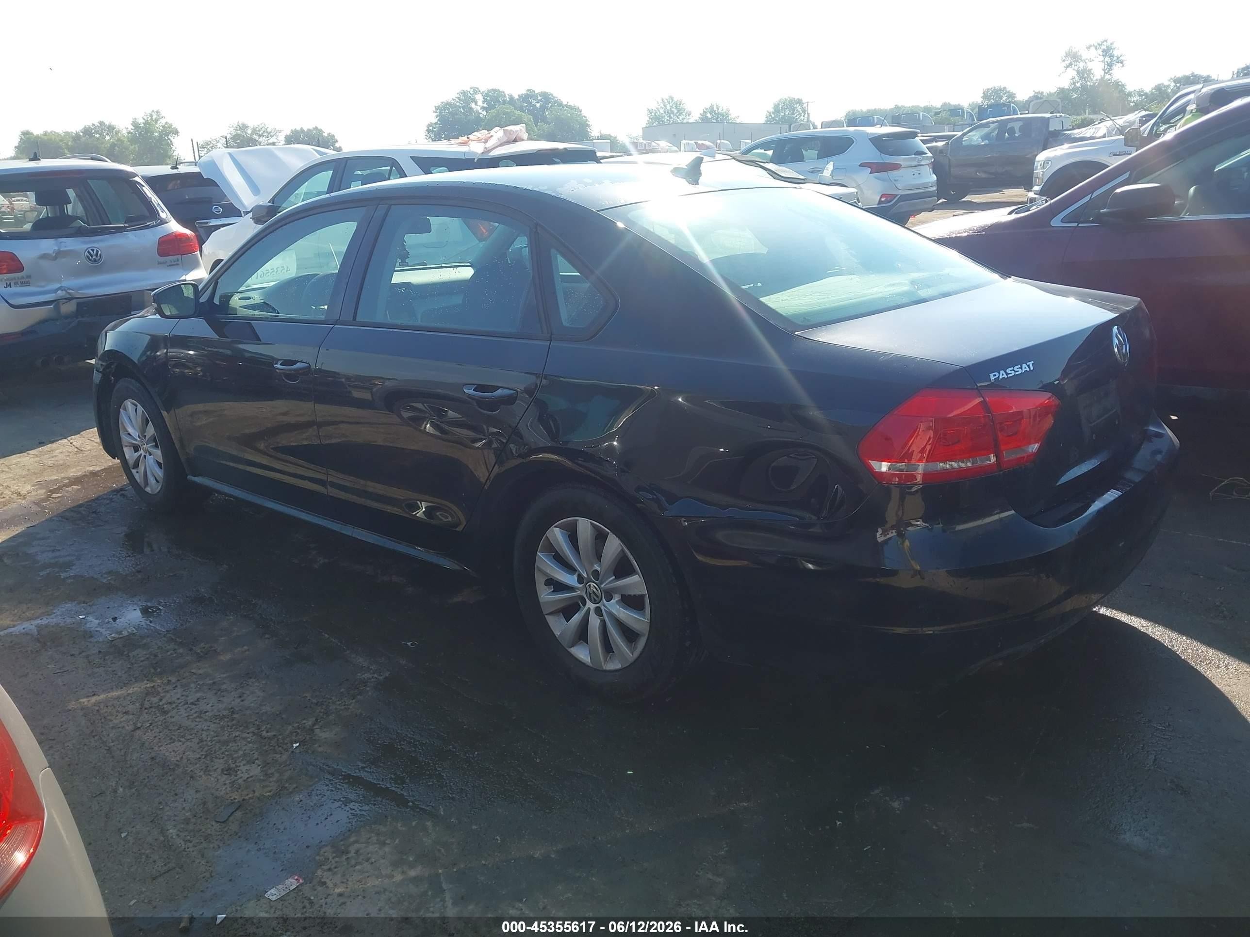 2014 Volkswagen Passat 2.5l Wolfsburg Edition Black vin: 1VWAP7A37EC008262