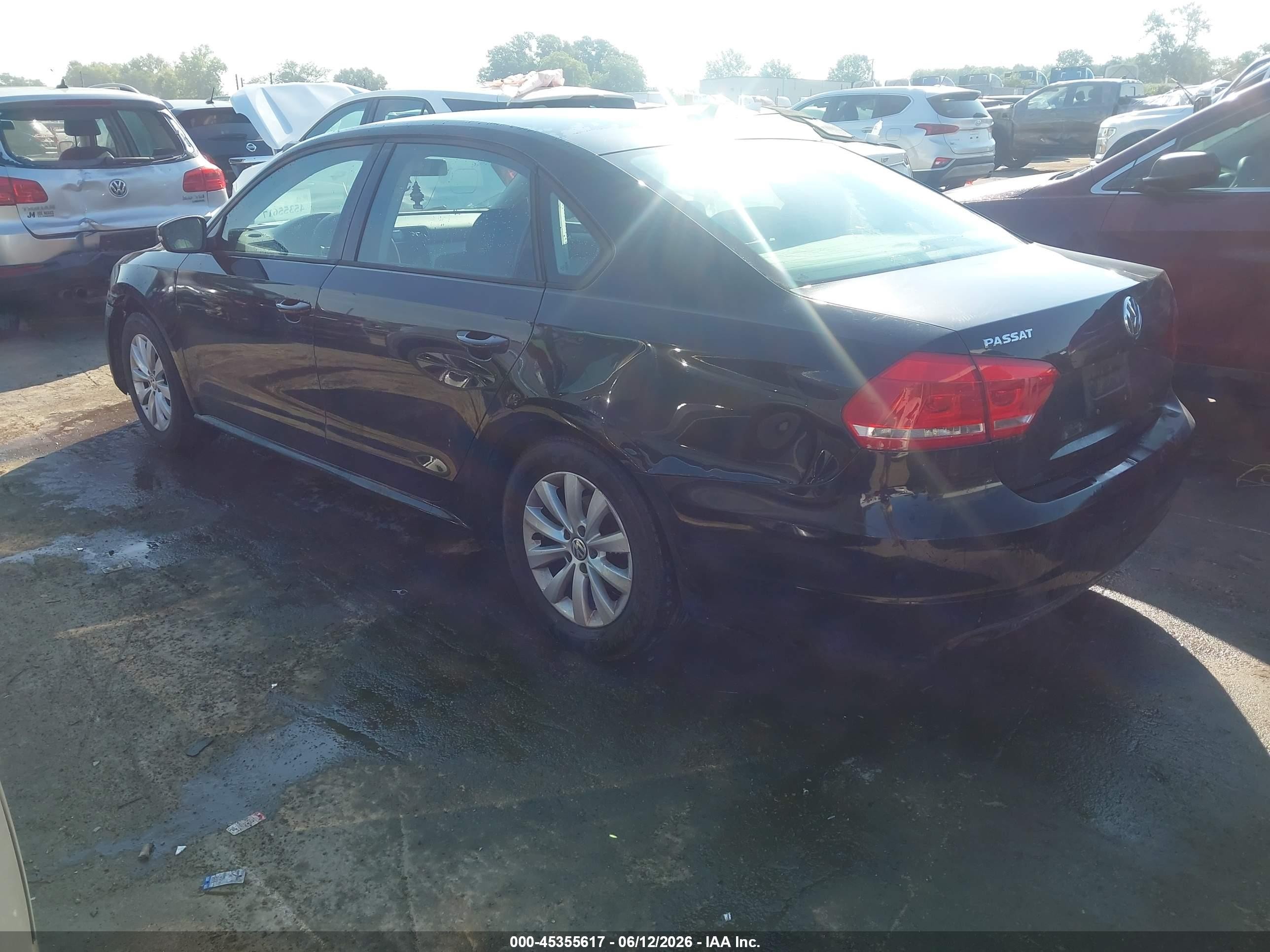 2014 Volkswagen Passat 2.5l Wolfsburg Edition Black vin: 1VWAP7A37EC008262