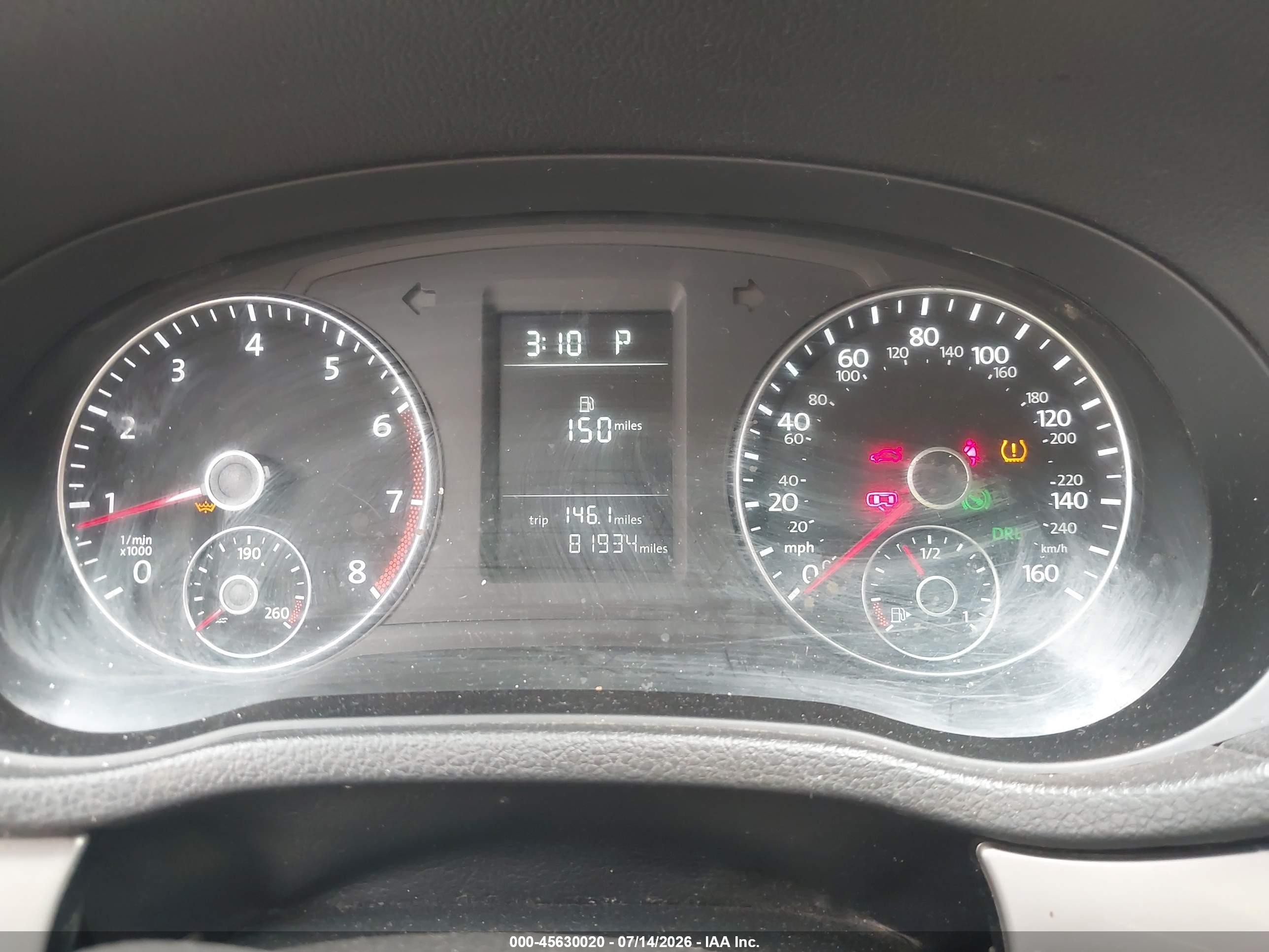 2014 Volkswagen Passat 2.5l S Tan vin: 1VWAP7A37EC011632
