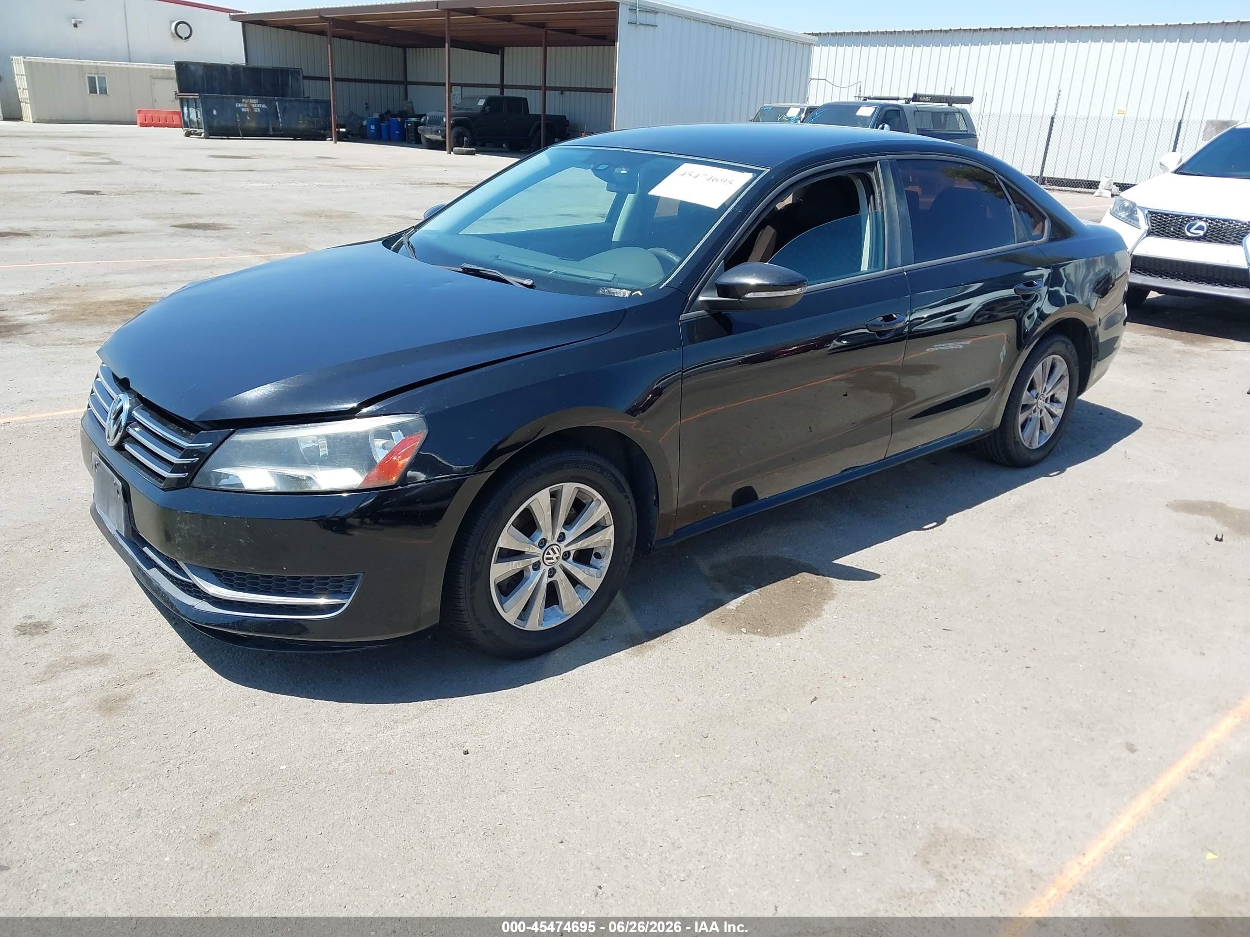 2012 Volkswagen Passat 2.5l S Black vin: 1VWAP7A38CC007747