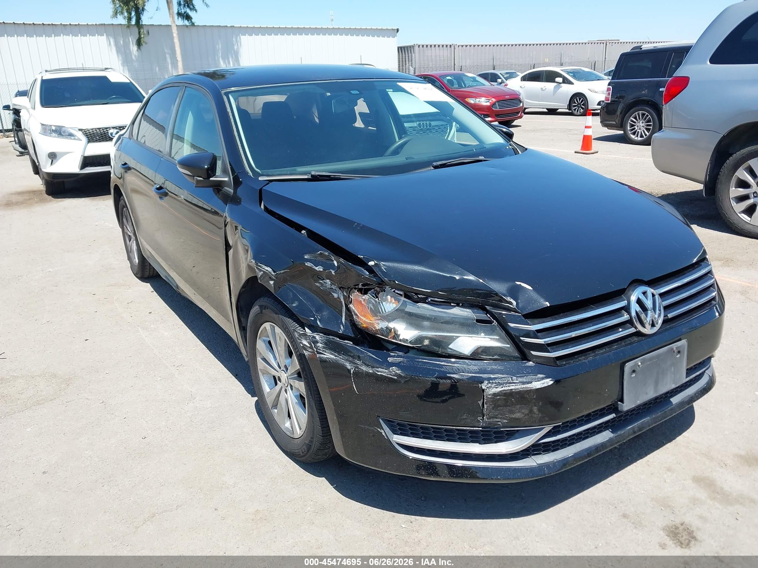 2012 Volkswagen Passat 2.5l S Black vin: 1VWAP7A38CC007747