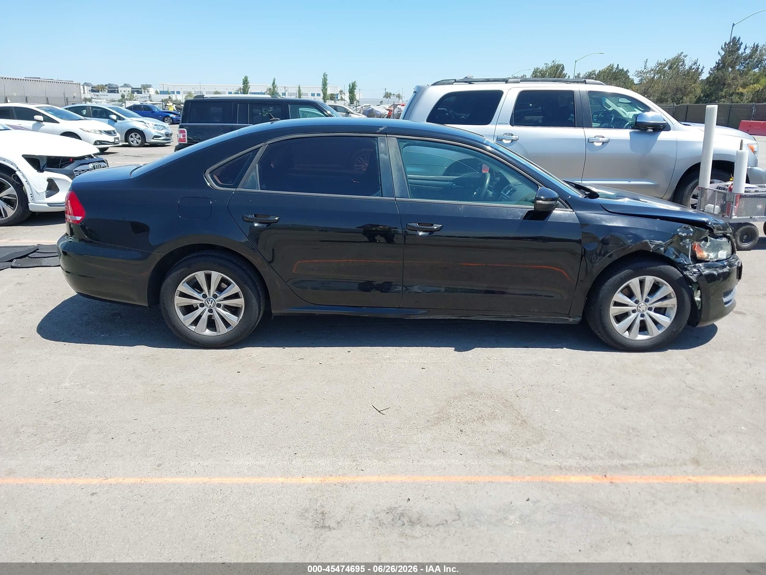 2012 Volkswagen Passat 2.5l S Black vin: 1VWAP7A38CC007747